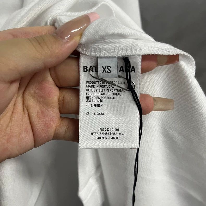 Balenciaga Balenciaga Black Logo White Solid Cola Pattern Printed Rou Size US XS / EU 42 / 0 - 3 Thumbnail