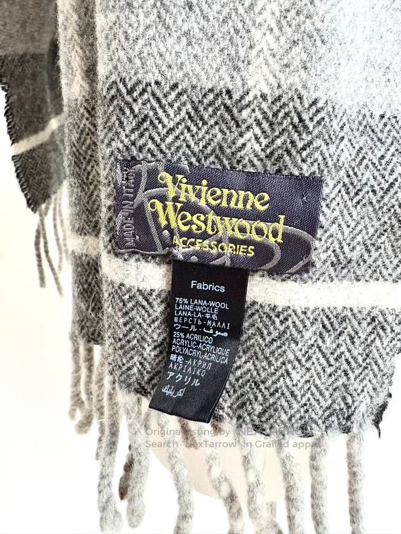 Vivienne Westwood Vivienne Westwood Cappuccino Grey Brown Plaid Scarf Size ONE SIZE - 4 Thumbnail