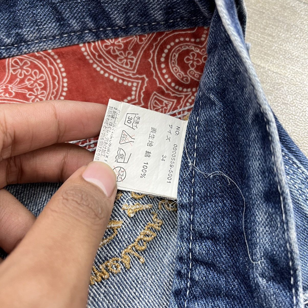 If Six Was Nine × Japanese Brand × Le Grande Bleu (L.G.B.) Mind of USA Distressed Patch Work Double Knee Painted Jeans Size US 32 / EU 48 - 11 Thumbnail