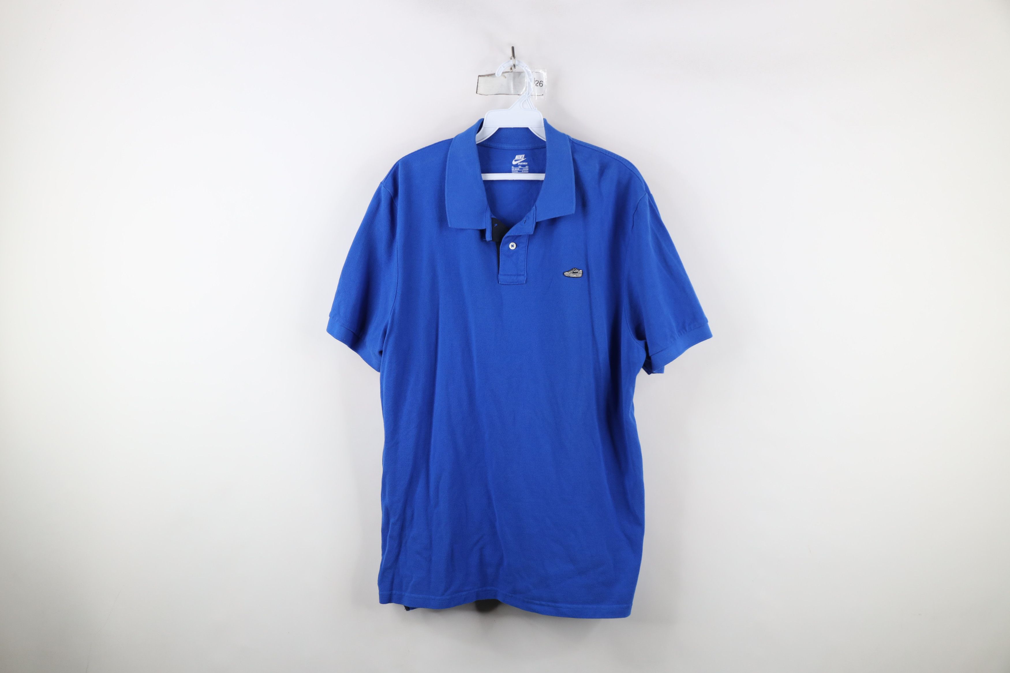 Nike × Vintage Vintage Nike Sportswear Max 90 Collared Golf Polo Shirt Blue Size US XL / EU 56 / 4 - 1 Thumbnail