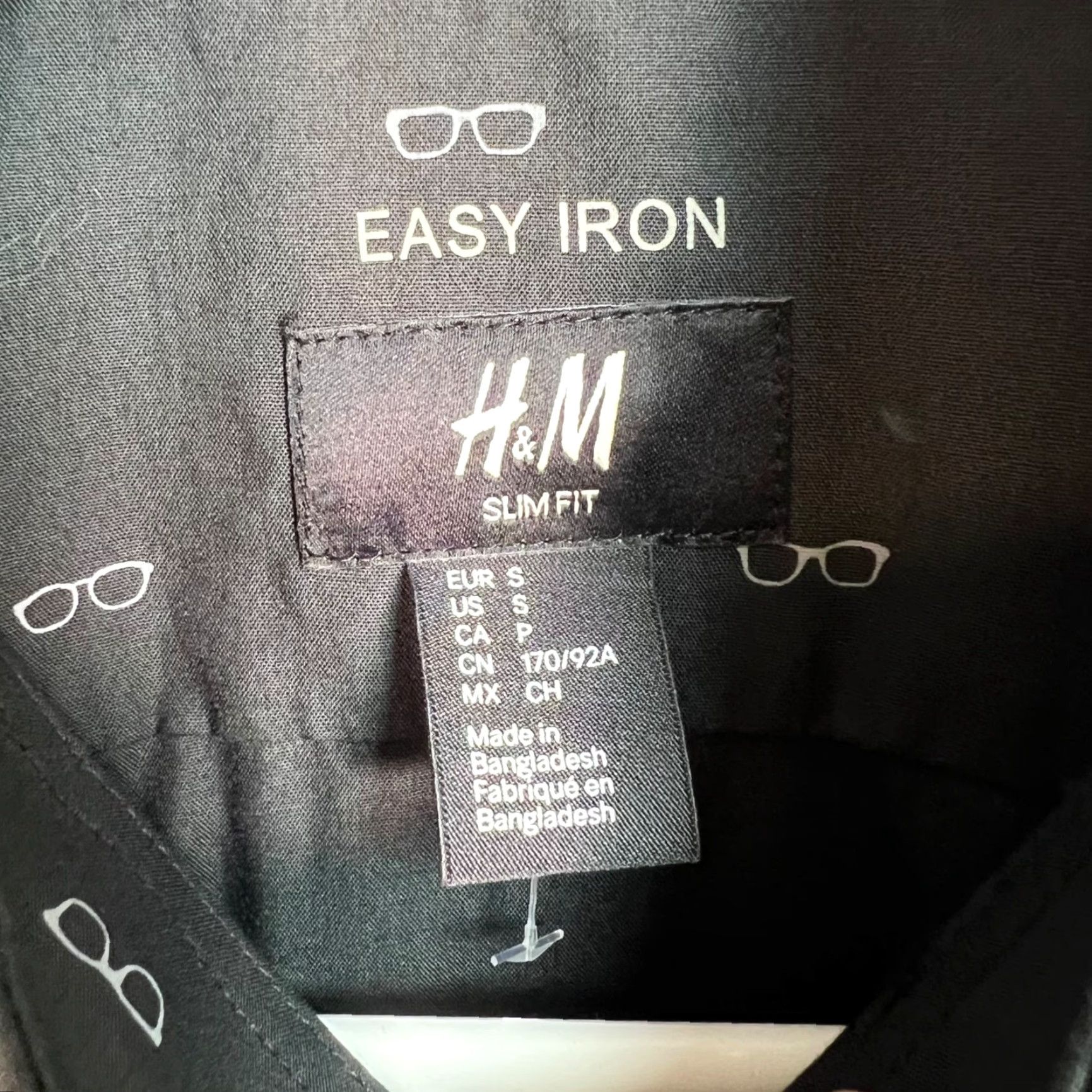 H&M VINTAGE H&M Slim Shirt Mens Black Long Sleeve Size Small Print Glasses Size US L / EU 52-54 / 3 - 3 Thumbnail