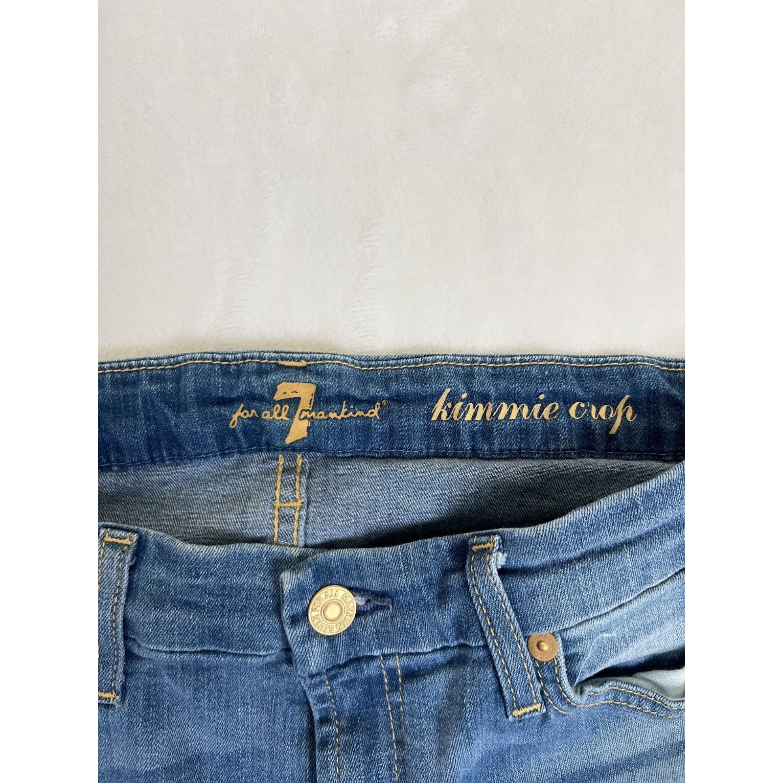 7 For All Mankind 7 For All Mankind Womens Jeans Blue 32 Kimmie Crop Denim Str Size 24" / US 00 / IT 34 - 5 Thumbnail