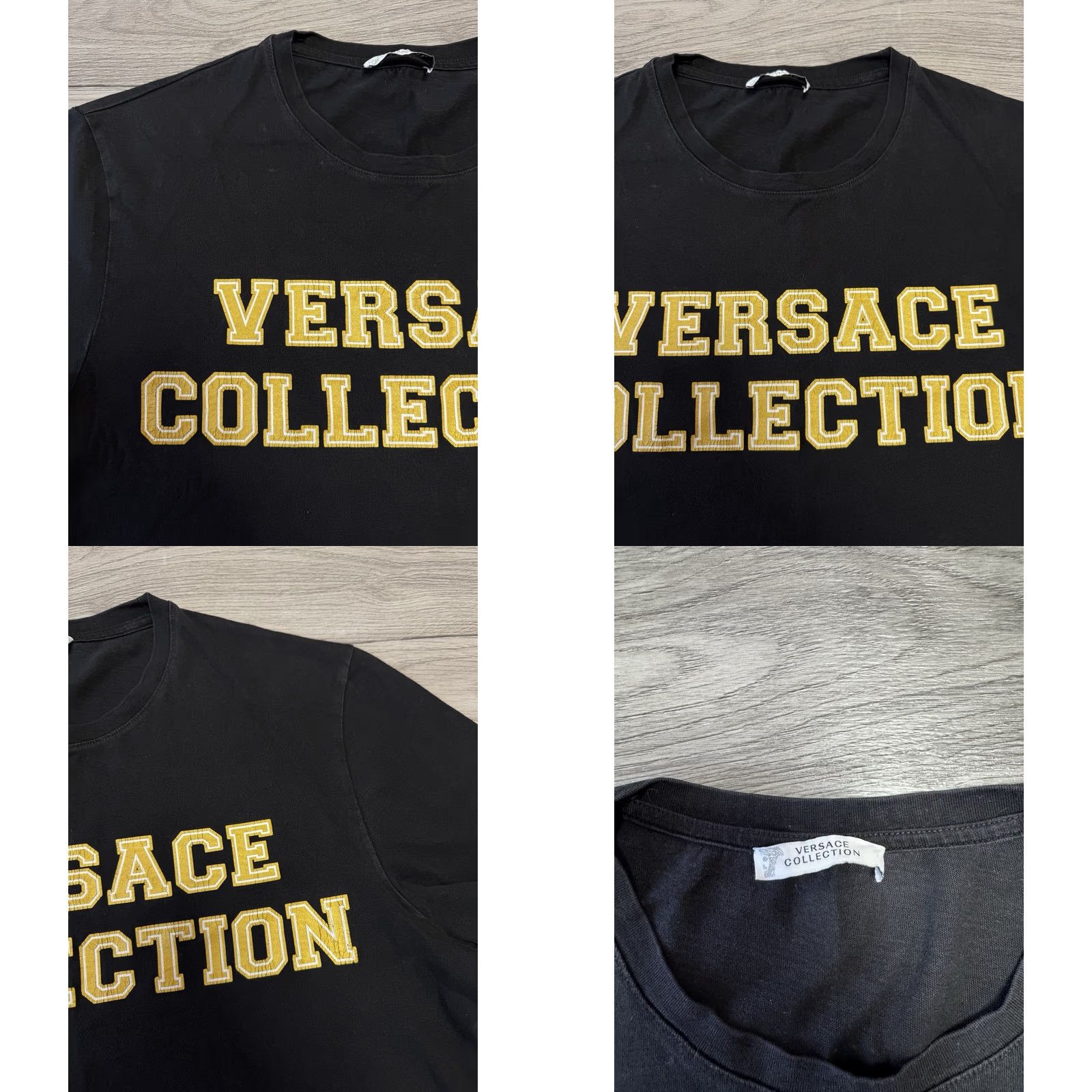 Vintage VINTAGE Versace Collection Black T Shirt Short Sleeve Big Print Gold Logo Size L Men Size US L / EU 52-54 / 3 - 8 Thumbnail