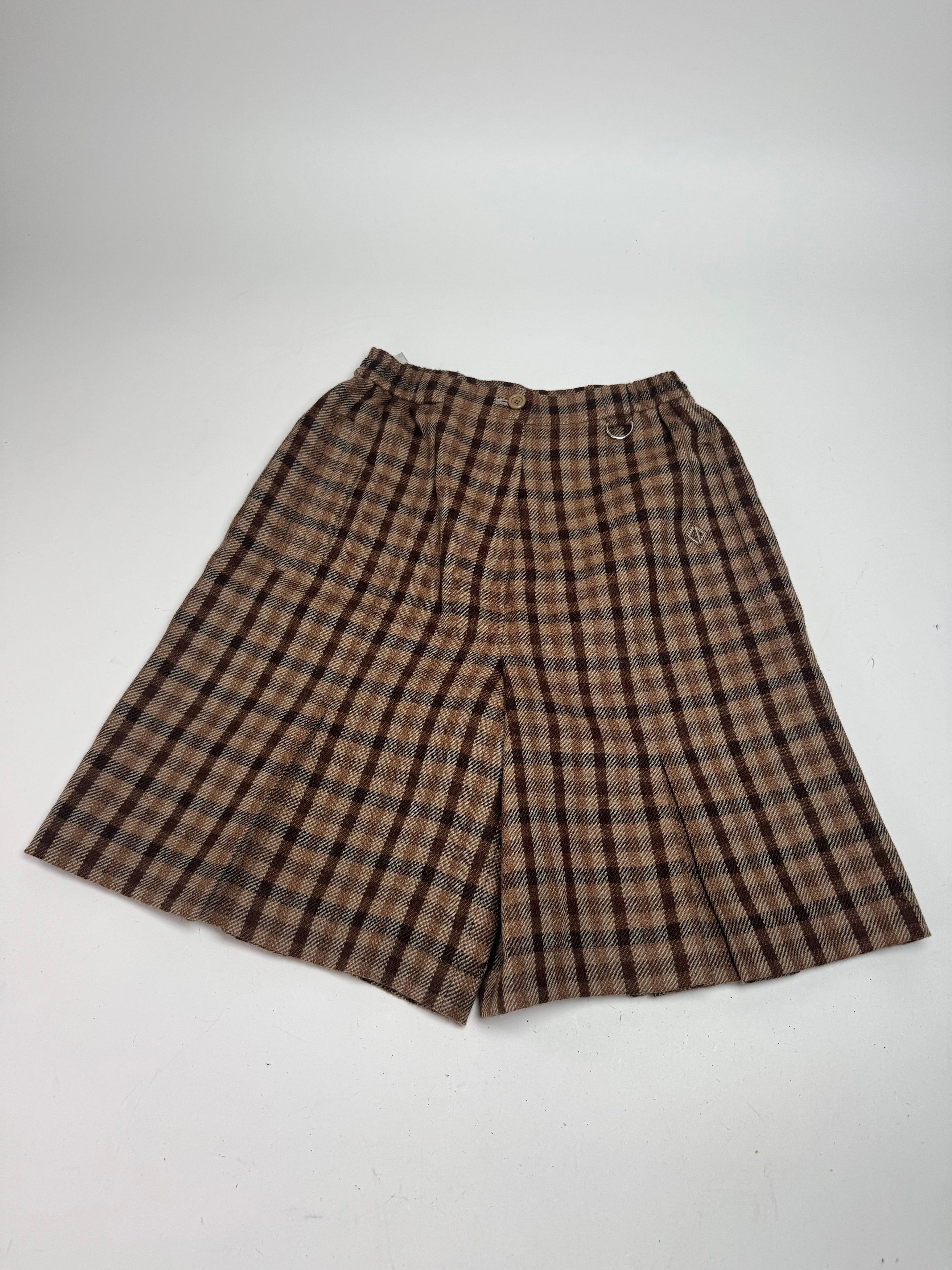 Dior Vintage Checked Wool Shorts M Brown Size 30" / US 8 / IT 44 - 1 Thumbnail