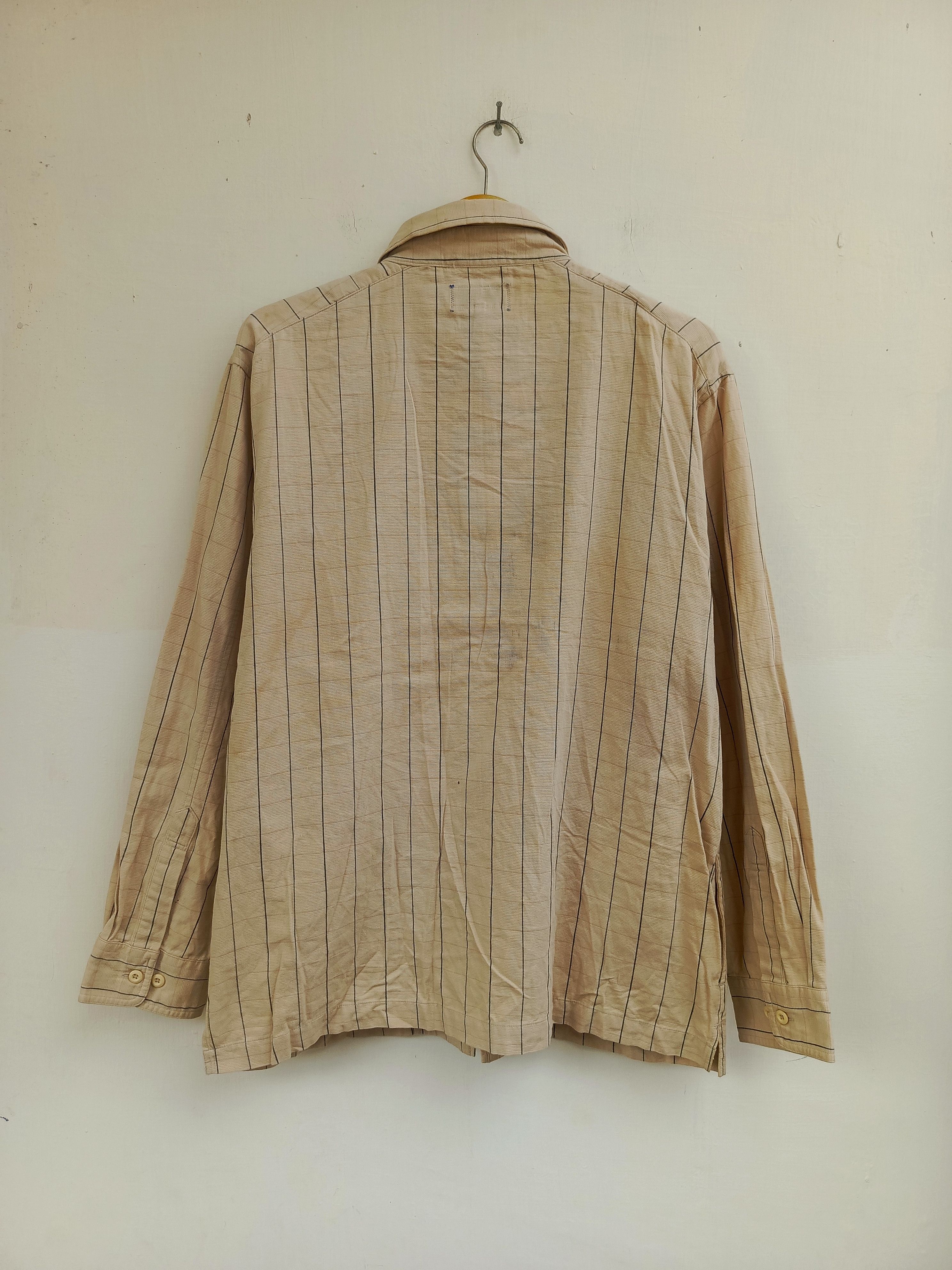 Kansai Yamamoto Kansai Yamamoto Pinstripe Zip Shirt – Japanese Designer Size US L / EU 52-54 / 3 - 9 Thumbnail