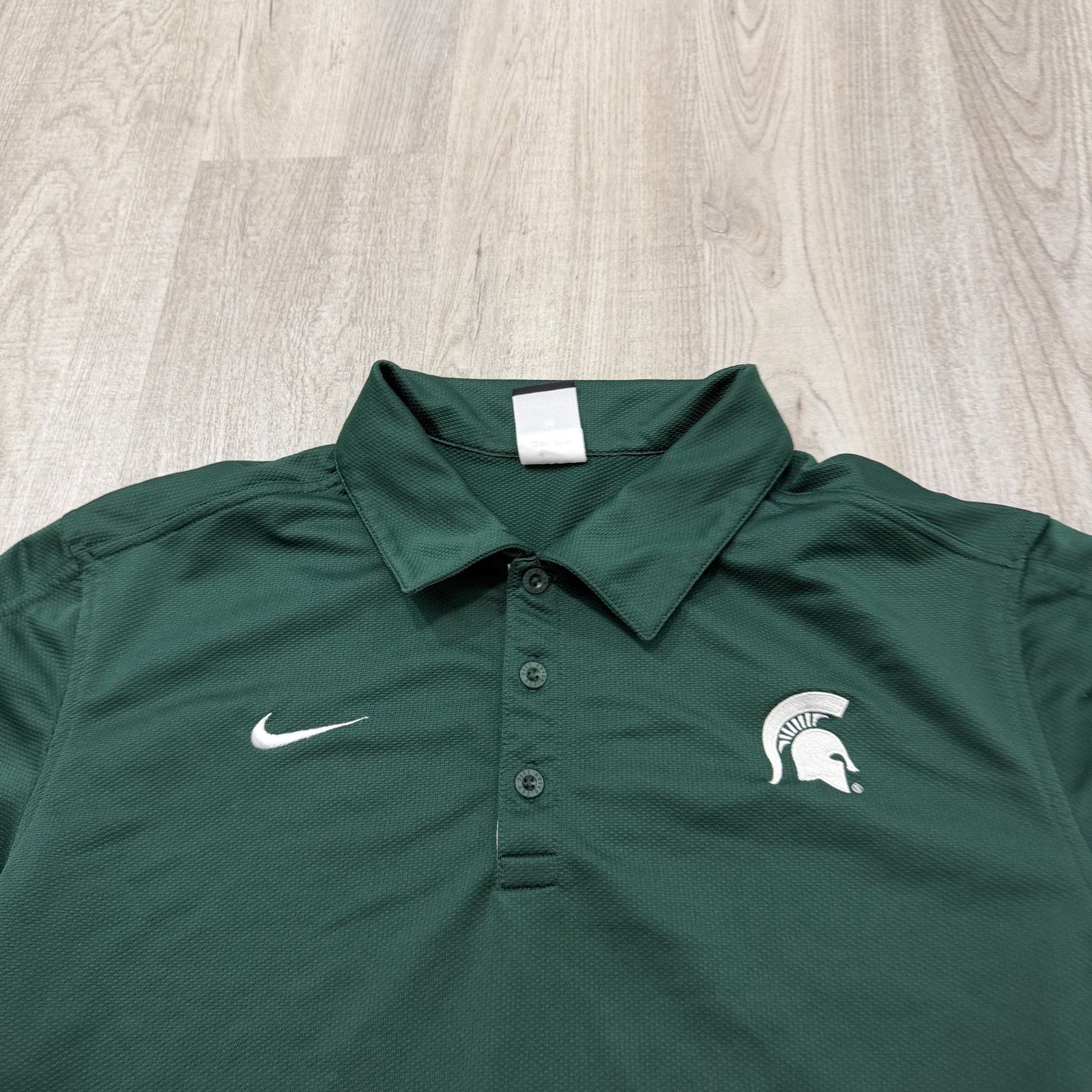 Nike Nike Michigan State Spartans Polo Shirt Men's Large Green Size US L / EU 52-54 / 3 - 3 Thumbnail