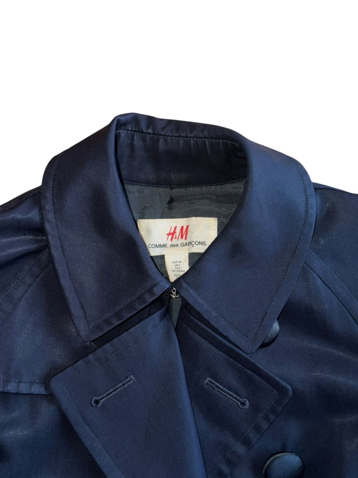 Comme des Garcons × H&M H&M X CDG COMME DES GARCONS TRENCH COST NAVY Size S / US 4 / IT 40 - 14 Thumbnail