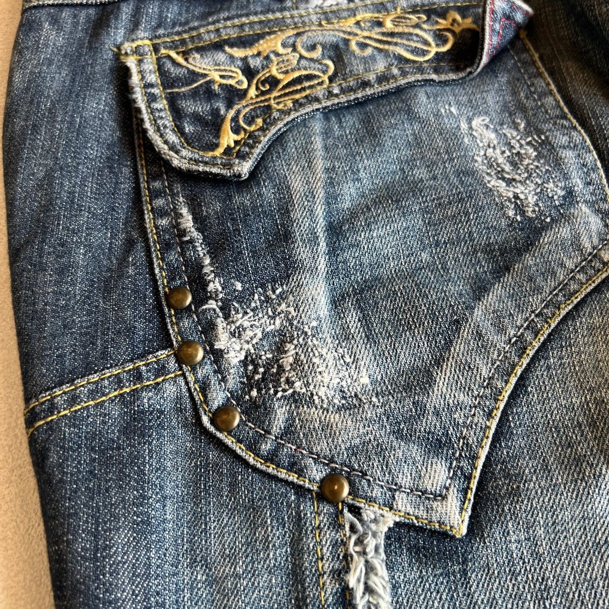 If Six Was Nine In The Attic Washed denim 2000s Size US 37 - 11 Thumbnail