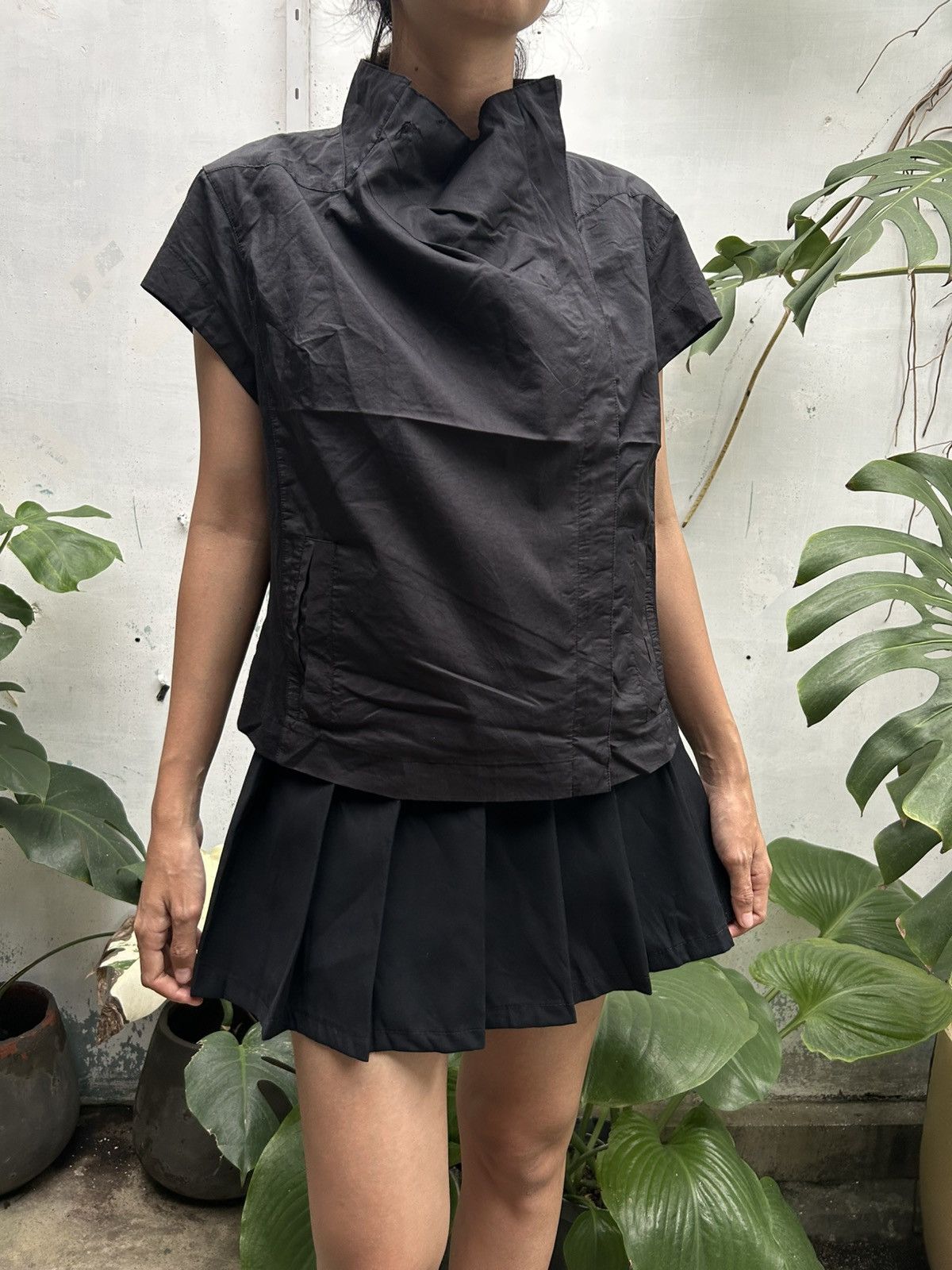 Avant-Garde Draped Asymmetrical Zip Shirt