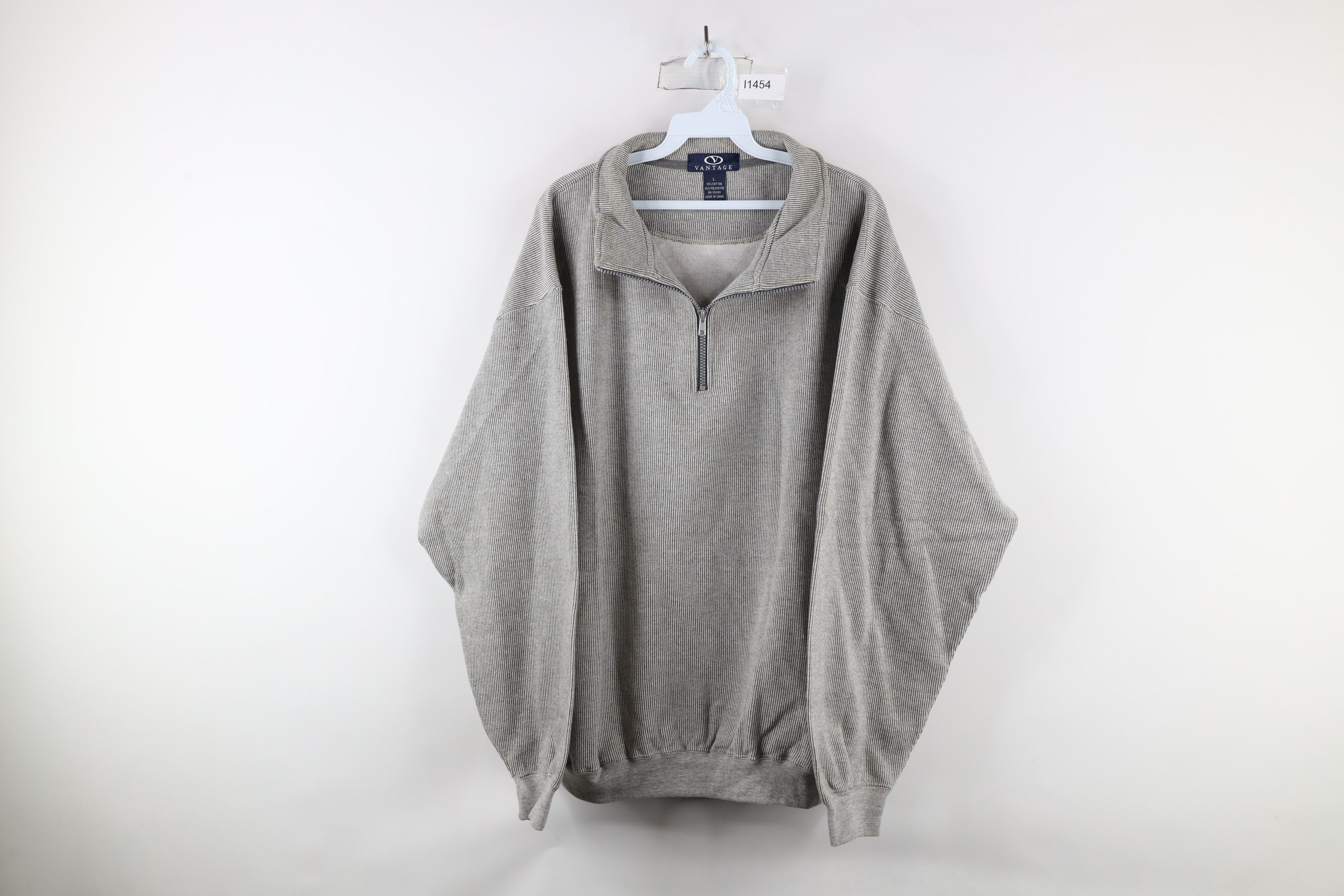 Vintage Vintage 90s Streetwear Striped Half Zip Pullover Sweatshirt Size US L / EU 52-54 / 3 - 1 Thumbnail