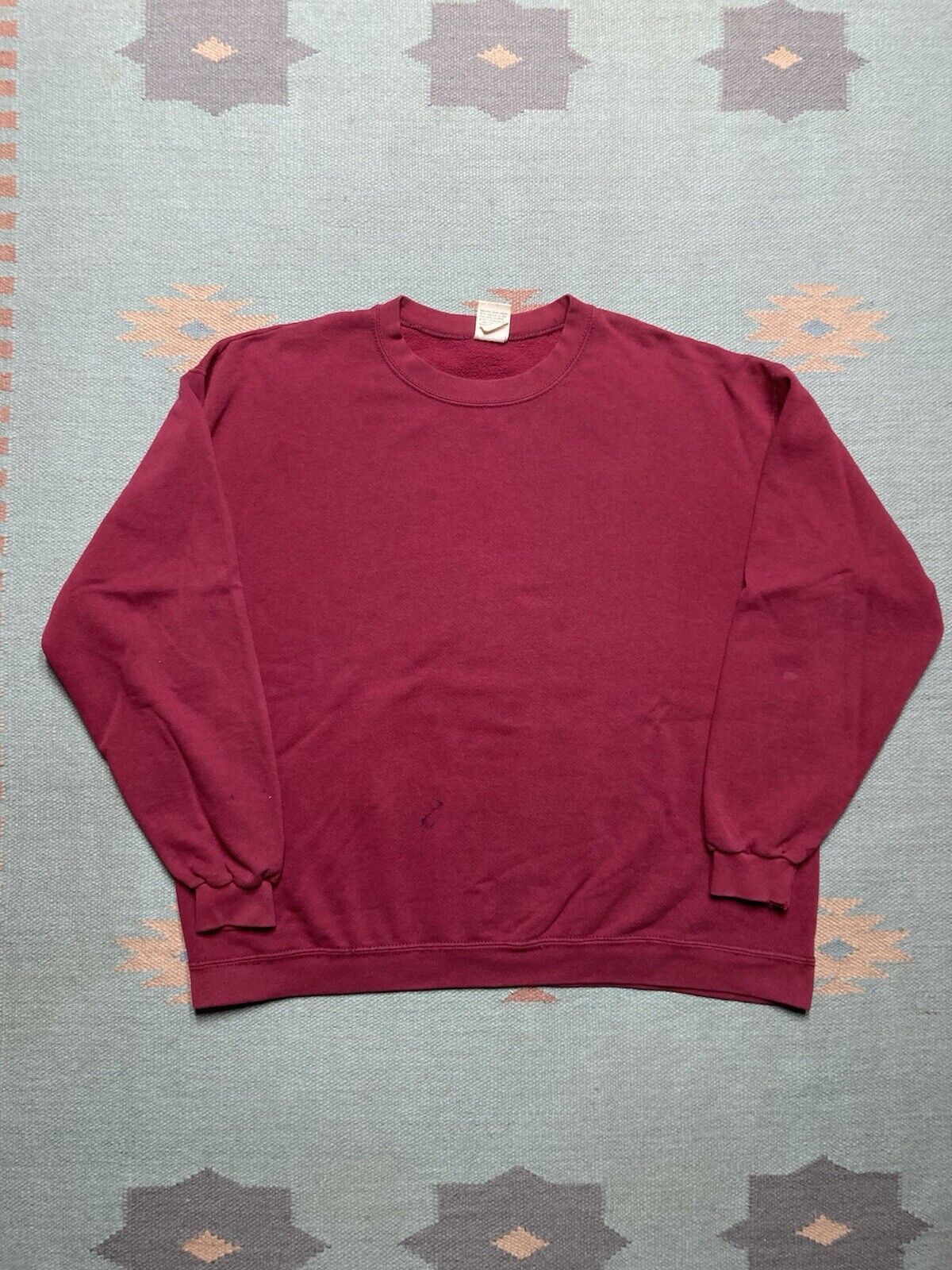 Vintage VTG 90s crewneck sweatshirt cheetah blank maroon red USA L Size US L / EU 52-54 / 3 - 1 Thumbnail