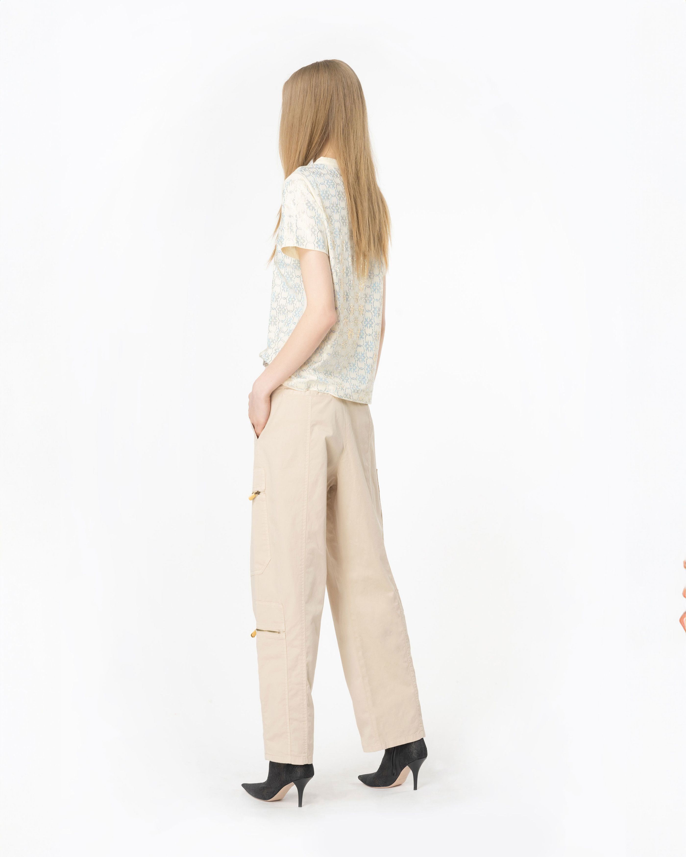 Pinko o1s22i1n0824 Matese Cargo Pants in Beige Size 27" / US 4 / IT 40 - 6 Thumbnail