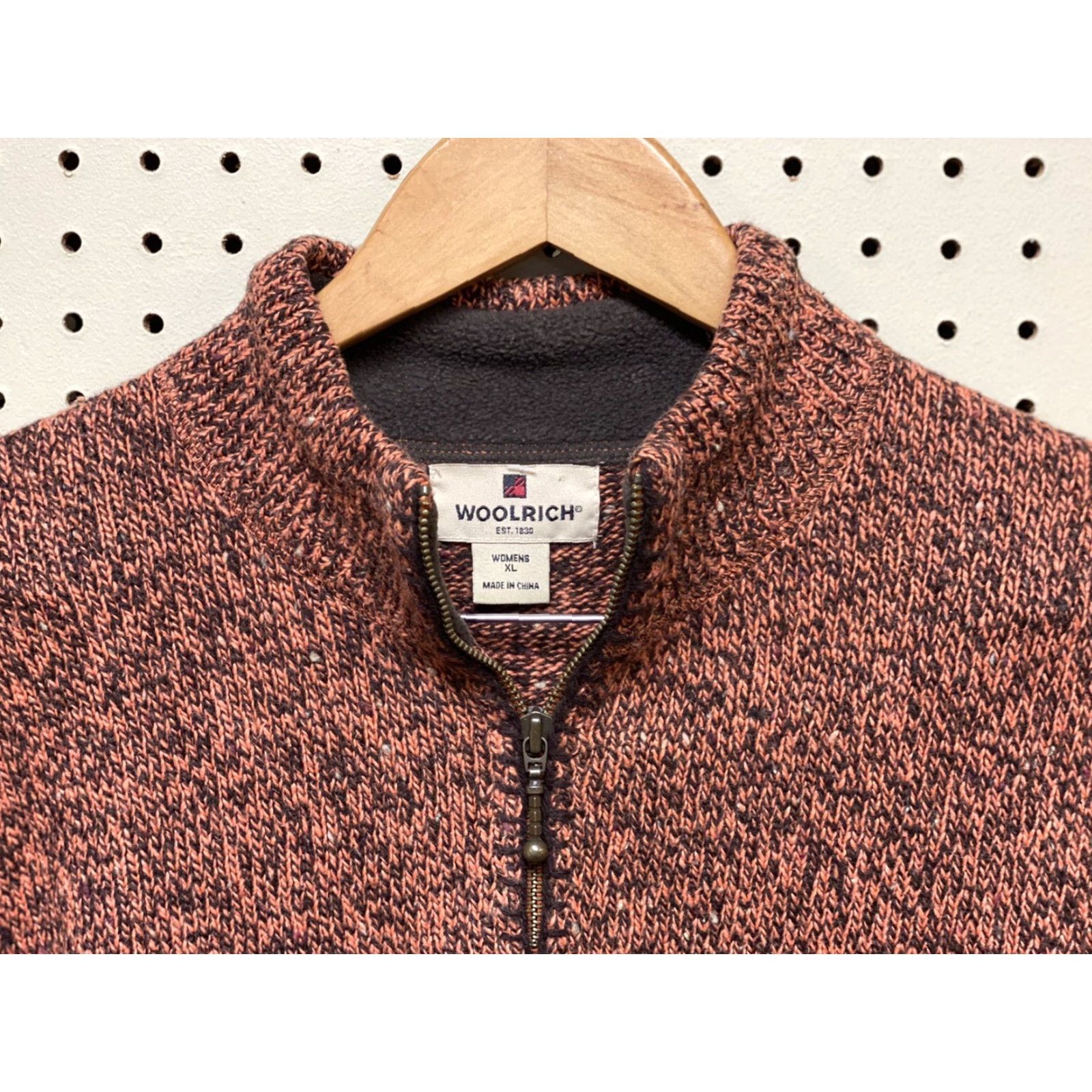 Vintage VINTAGE Woolrich Sweater 1/4 Zip XL Women Red Pullover Wool Heather Amberglow 15% Wool Ladies Size XL / US 12-14 / IT 48-50 - 3 Thumbnail