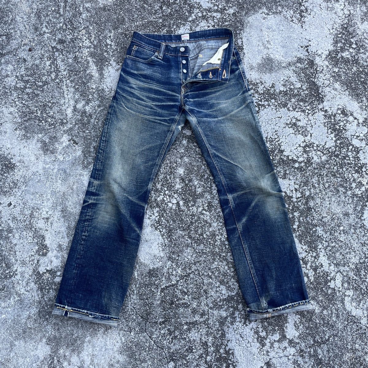 image of Vintage Samurai Jeans Japanese Made Selvedge Faded Denim in Blue, Men's (Size 30)