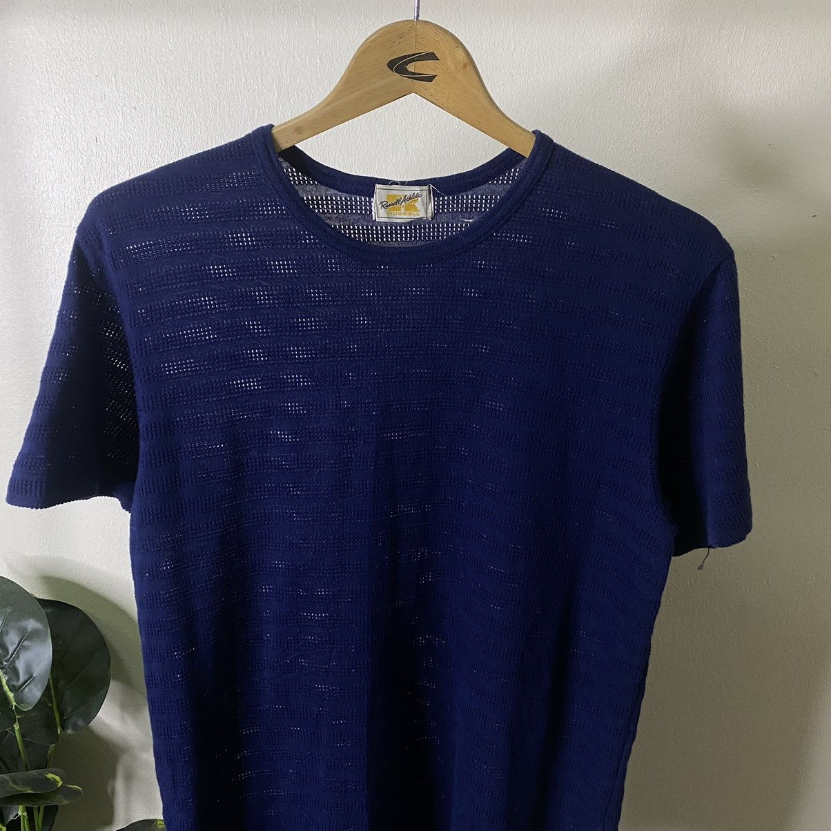 Russell Athletic Vintage 1990s Russell Athletic x Mizuno Navy Blank Tee Size US M / EU 48-50 / 2 - 2 Thumbnail