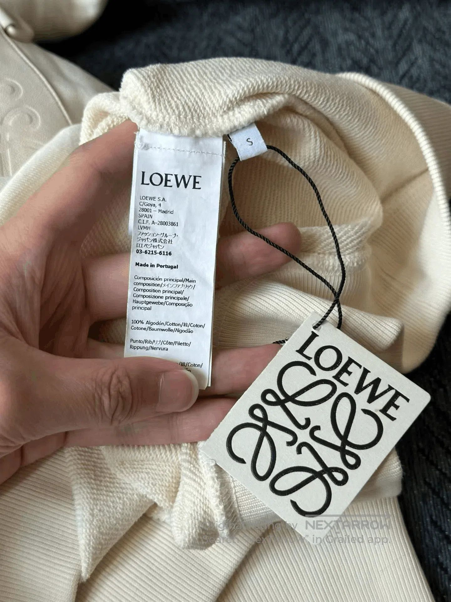 Loewe Loewe White Leather Label Hoodie. Size US S / EU 44-46 / 1 - 4 Thumbnail