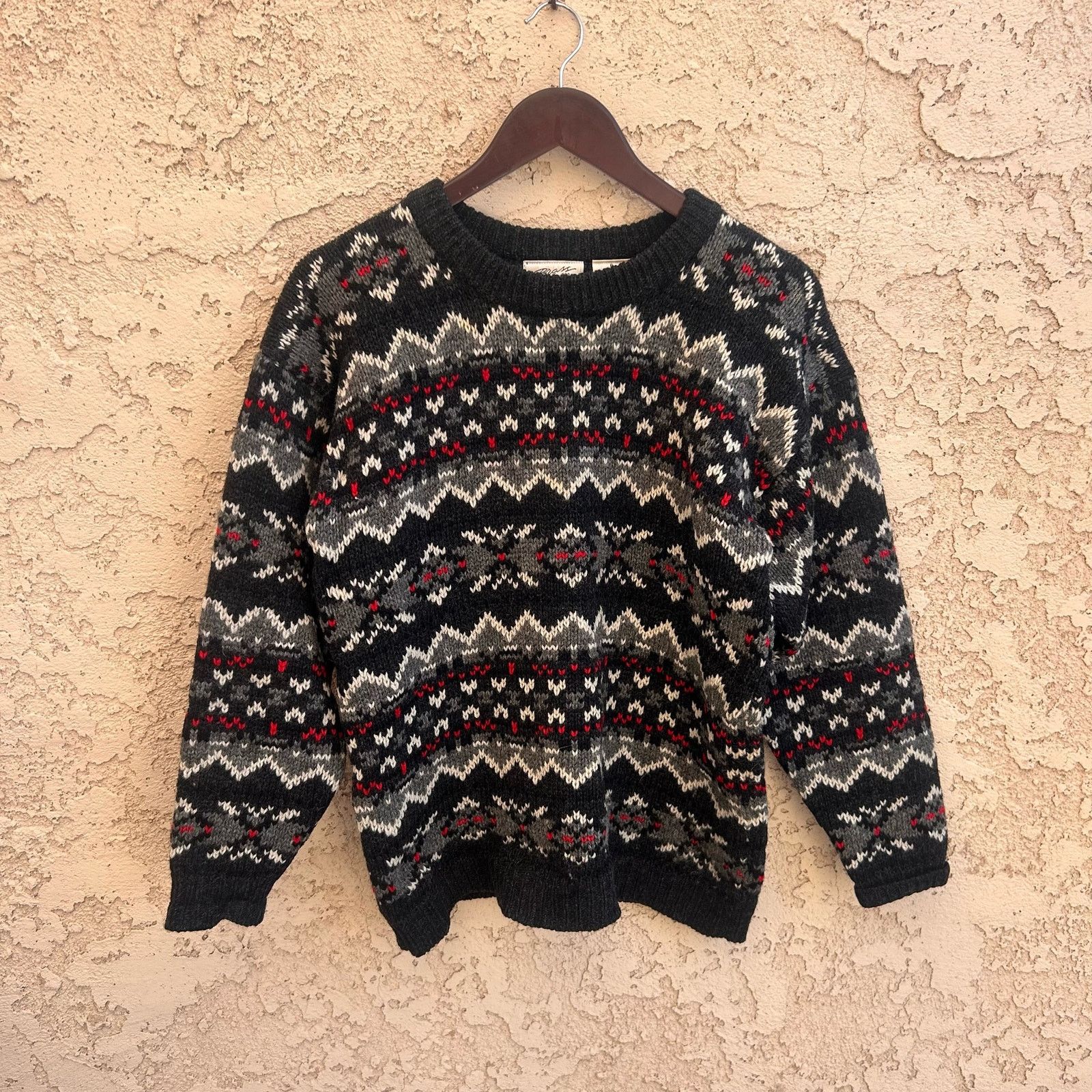 Vintage Vintage Shetland Wool Geometric Grandpa Sweater Size P(S/M) Size M / US 6-8 / IT 42-44 - 1 Thumbnail