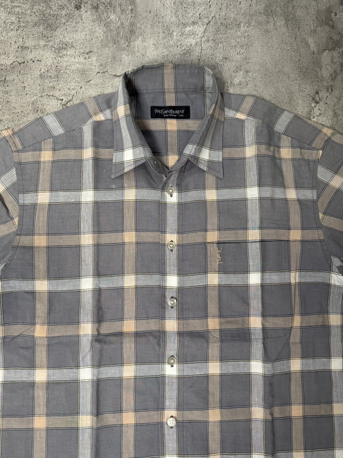 Yves Saint Laurent VINTAGE YVES SAINT LAURENT CHECK SHORT SLEEVE Size US L / EU 52-54 / 3 - 2 Thumbnail