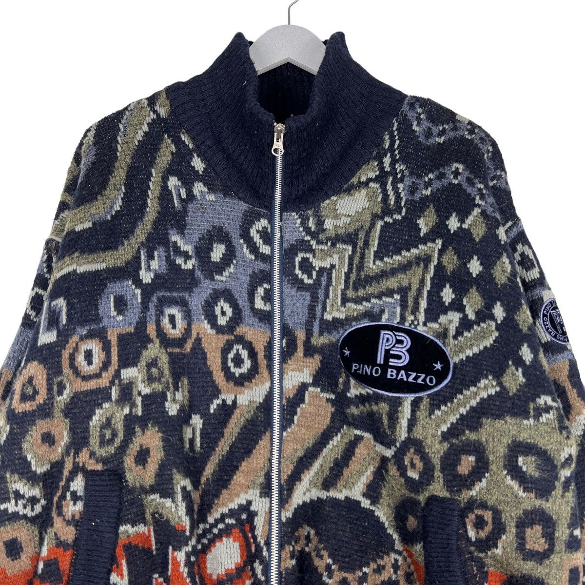 Aran Isles Knitwear 🔥 PINO BAZZO COLOR WAY KNITTED BOMBER JACKET Size US L / EU 52-54 / 3 - 3 Thumbnail