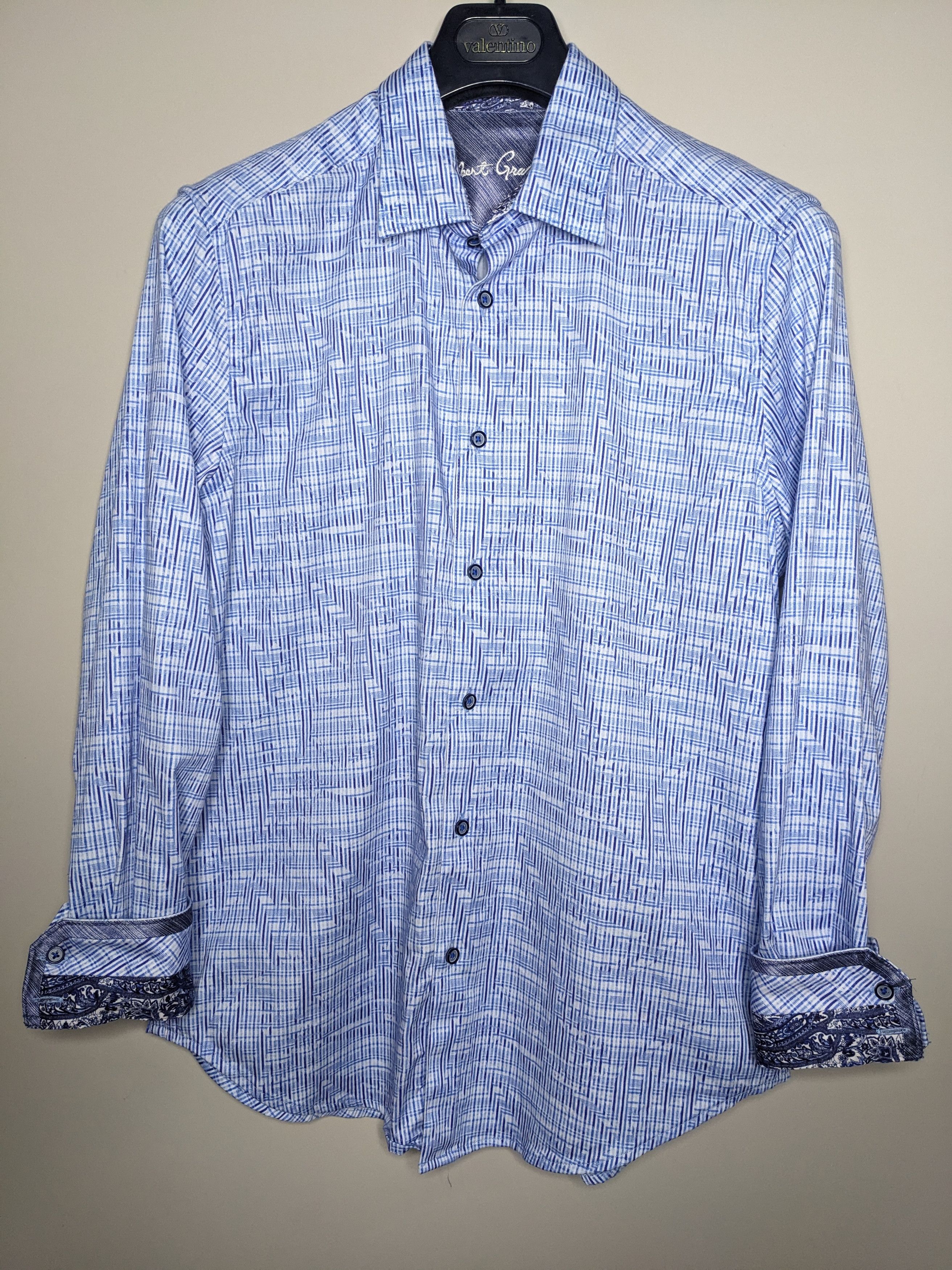 Robert Graham Robert Graham Shirt Medium Plaid Paisley Flip Cuff Button Up Size US M / EU 48-50 / 2 - 2 Thumbnail
