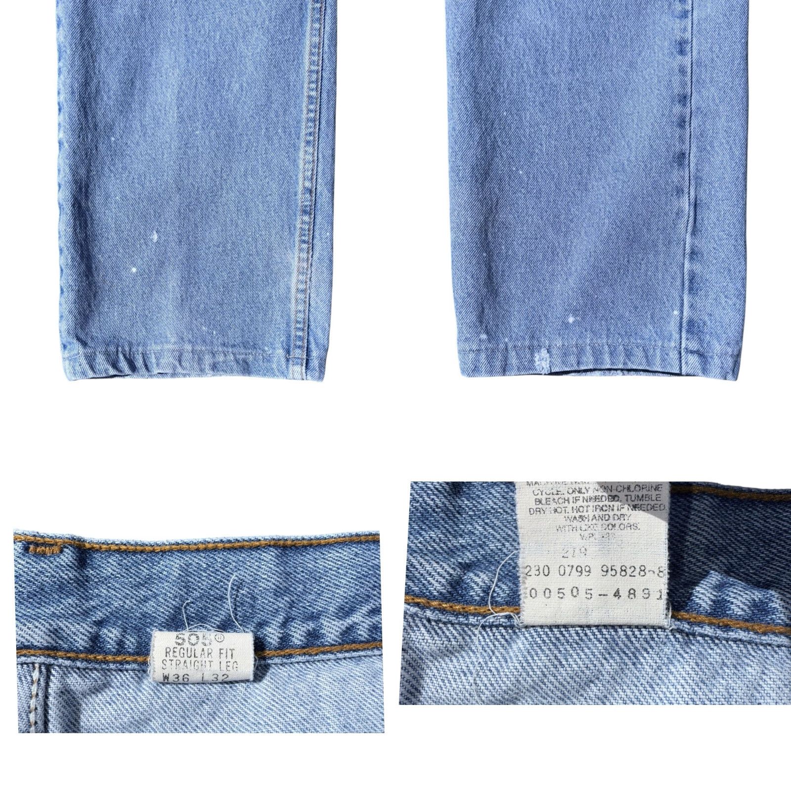 Levi's VINTAGE Levi's 505 Jeans 36x32 Light Wash Straight Blue Mens 90s RARE Size US 36 / EU 52 - 8 Thumbnail