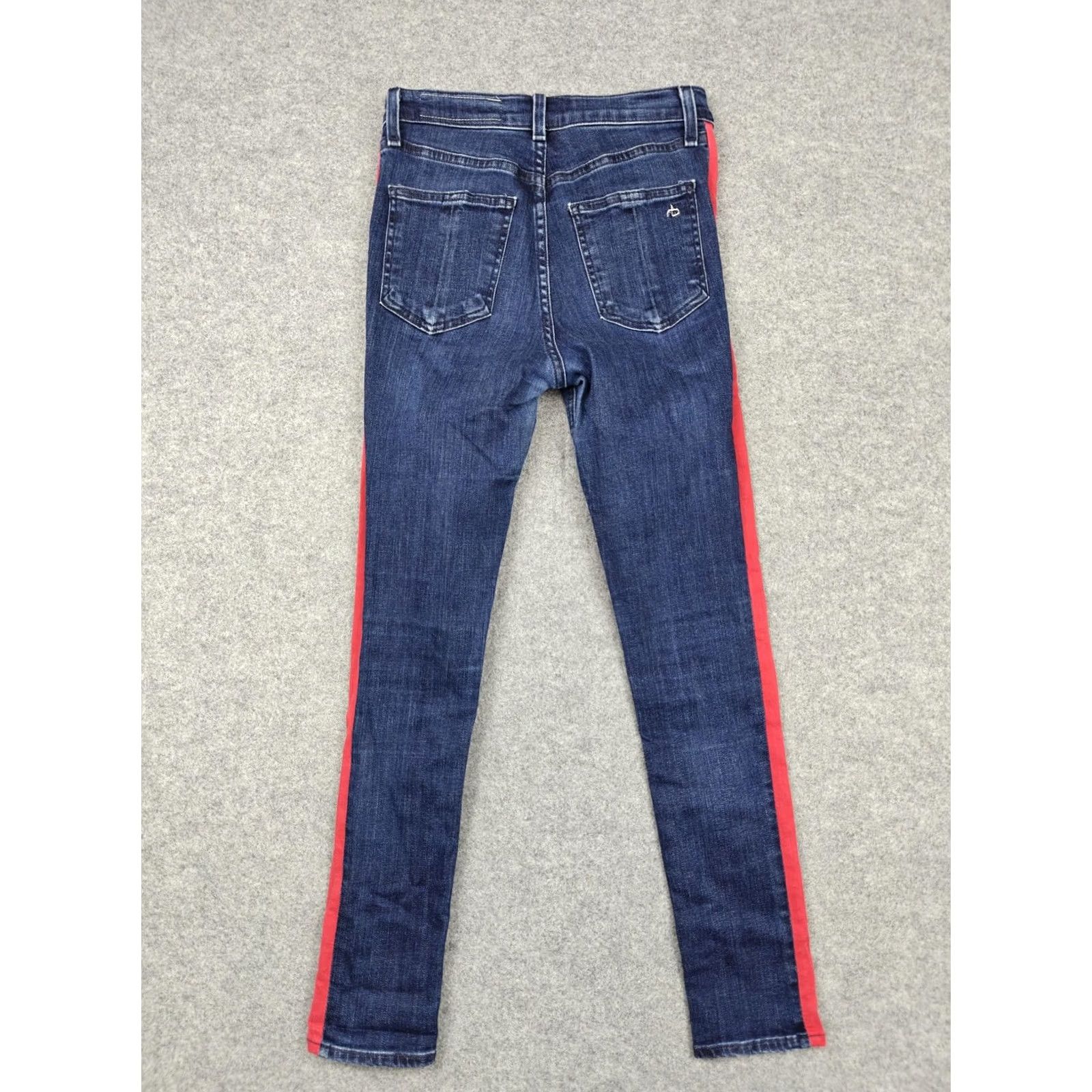 Rag & Bone Rag & Bone Skinny Jeans Womens 27 Blue Medium Wash Red Stripe Denim 27x29 Jeans Size 27" / US 4 / IT 40 - 7 Thumbnail