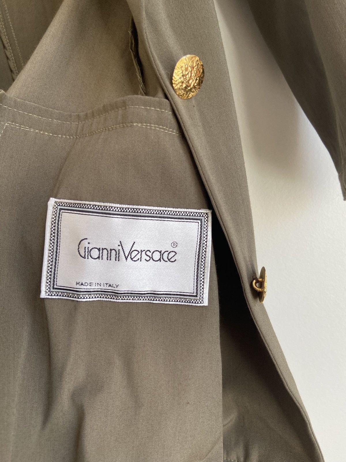 Versace Vintage Versace Khaki Blazer Size XS / US 0-2 / IT 36-38 - 14 Thumbnail