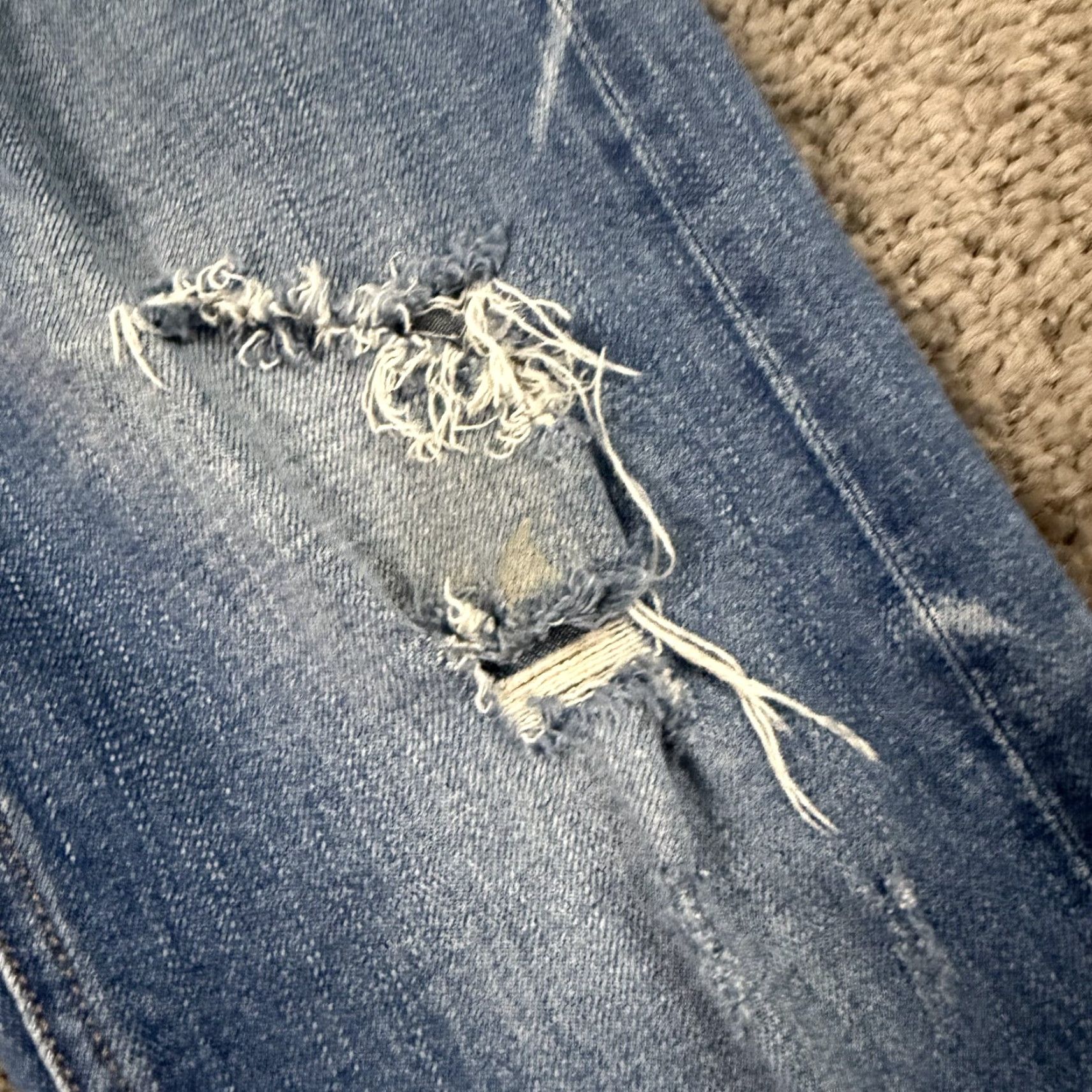 Denime Chivignon Jeans Mens 30 Selvedge Denim Slim Fit Rider Distressed Button Fly Jeans Size US 29 - 3 Thumbnail