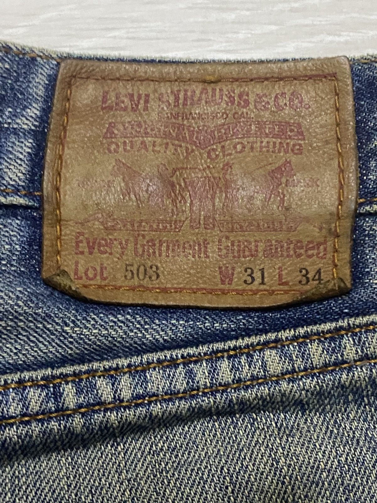 Levi's Vintage Clothing Vintage Levis 503 Mud Wash Distressed Baggy Jeans Size US 31 - 9 Thumbnail
