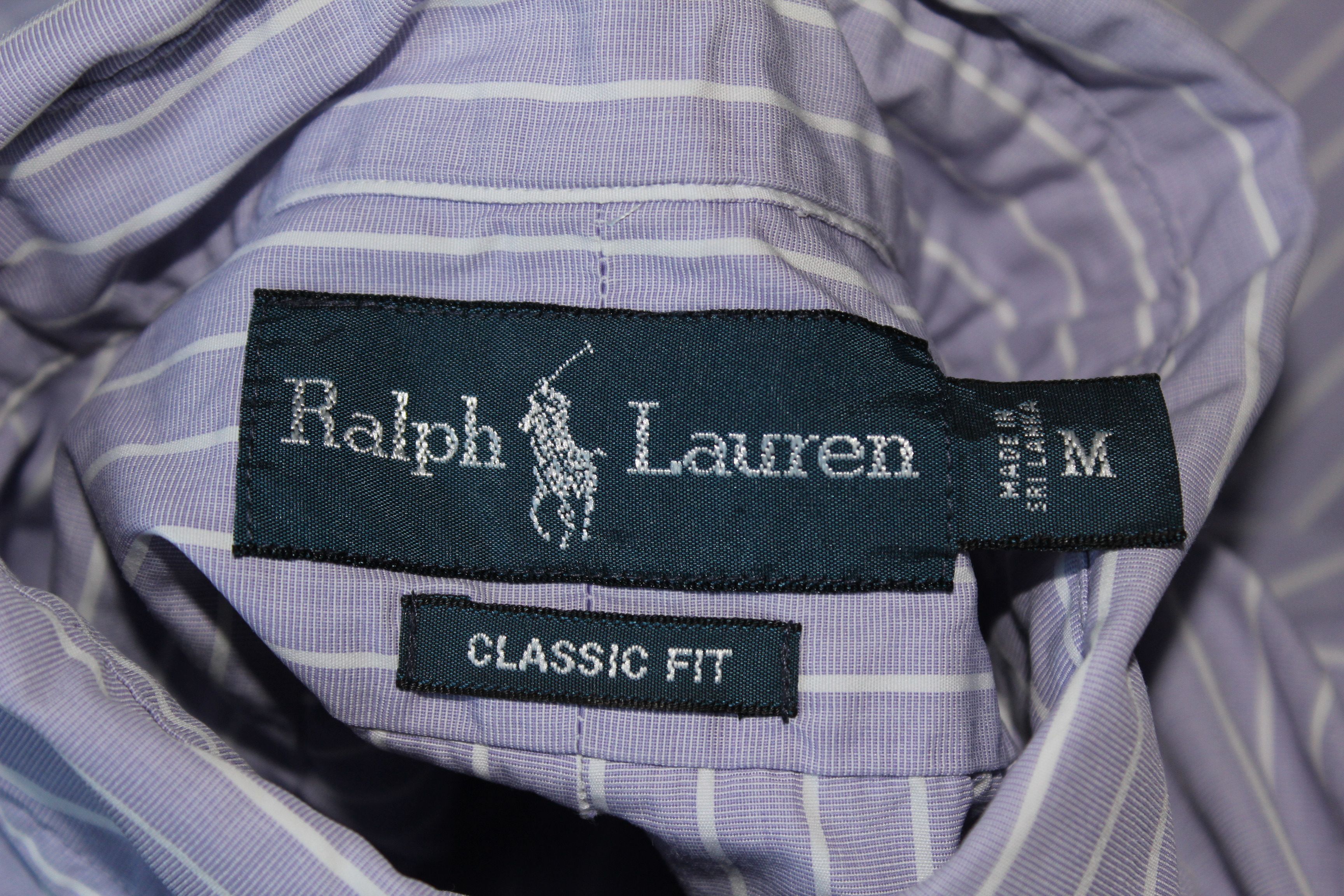 Polo Ralph Lauren RALPH LAUREN Long Sleeve Purple Striped Shirt Size M Size US M / EU 48-50 / 2 - 9 Thumbnail