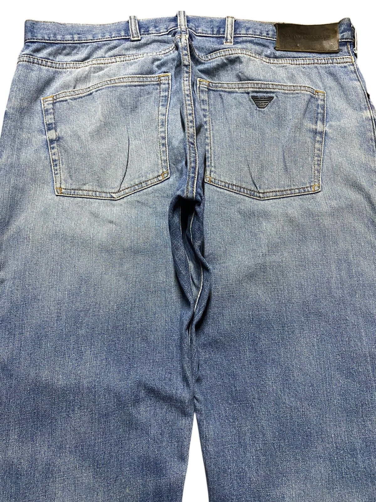 Emporio Armani × Our Legacy Vintage Emporio Armani Faded Wash Distressed Jeans Size US 37 - 4 Thumbnail