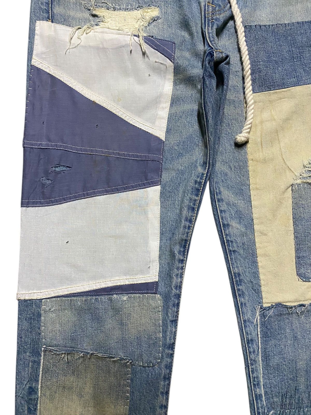Ralph Lauren Vintage Polo Ralph Laurent Shashiko Boro Lace up Belt Jeans Size US 32 / EU 48 - 7 Thumbnail