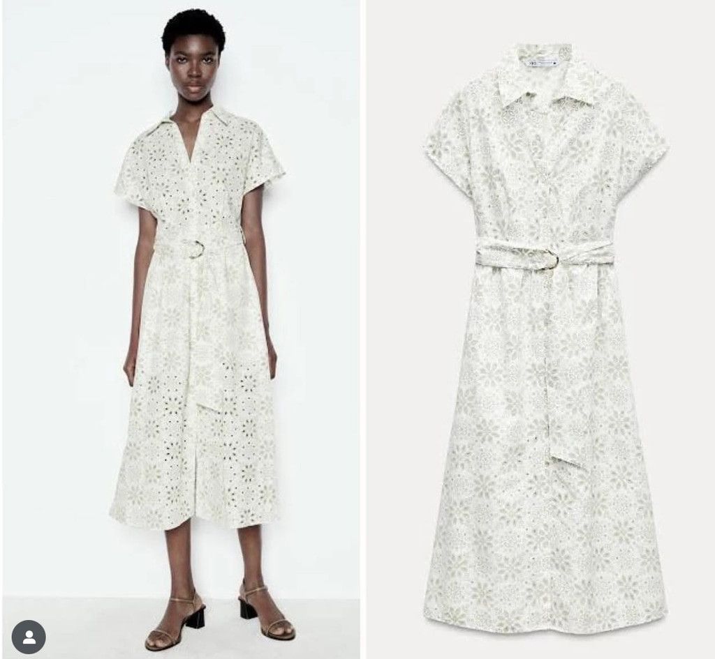 Zara Zara Rubberized embroidery midi dress Size M Size M / US 6-8 / IT 42-44 - 2 Thumbnail