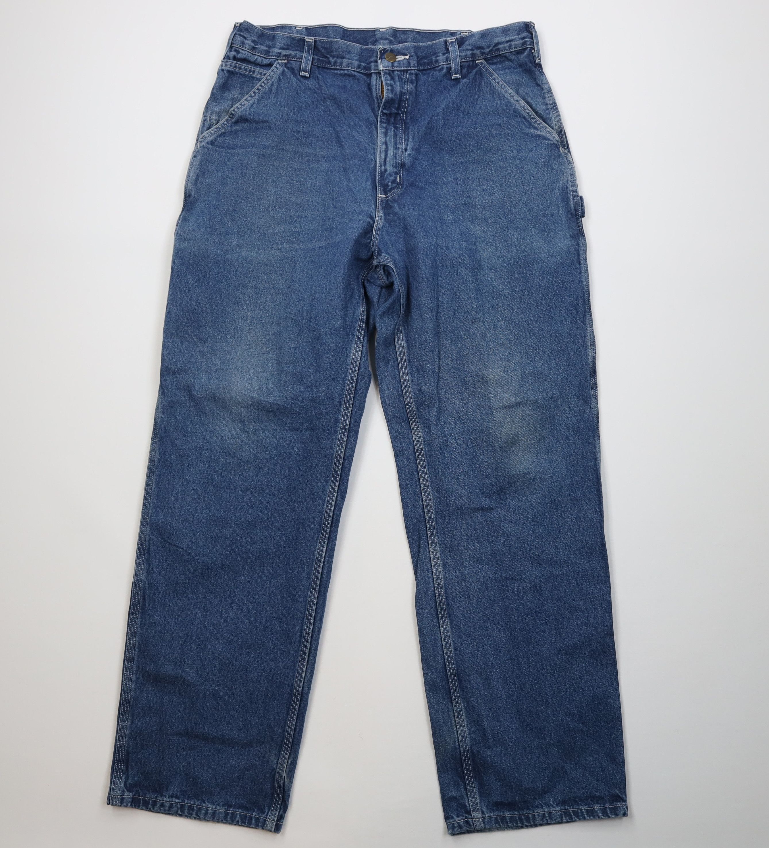 Carhartt Vintage Y2K Carhartt Wide Leg Dungaree Denim Jeans Blue Size US 36 / EU 52 - 1 Thumbnail