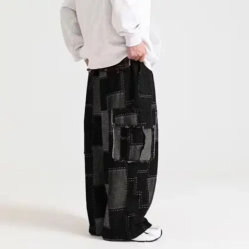 American Edition × Designer Bag ripped damaged patch baggy pants Size US 32 / EU 48 - 3 Thumbnail