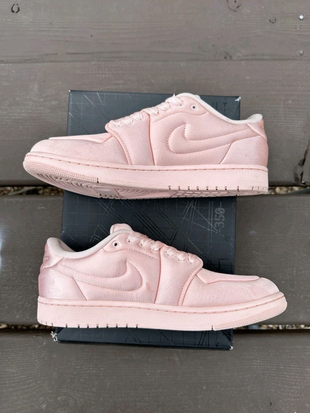 Jordan Brand Air Jordan Retro 1 Low Method Of Make Satin Guava Ice Wmns Size US 10.5 / IT 40.5 - 3 Thumbnail