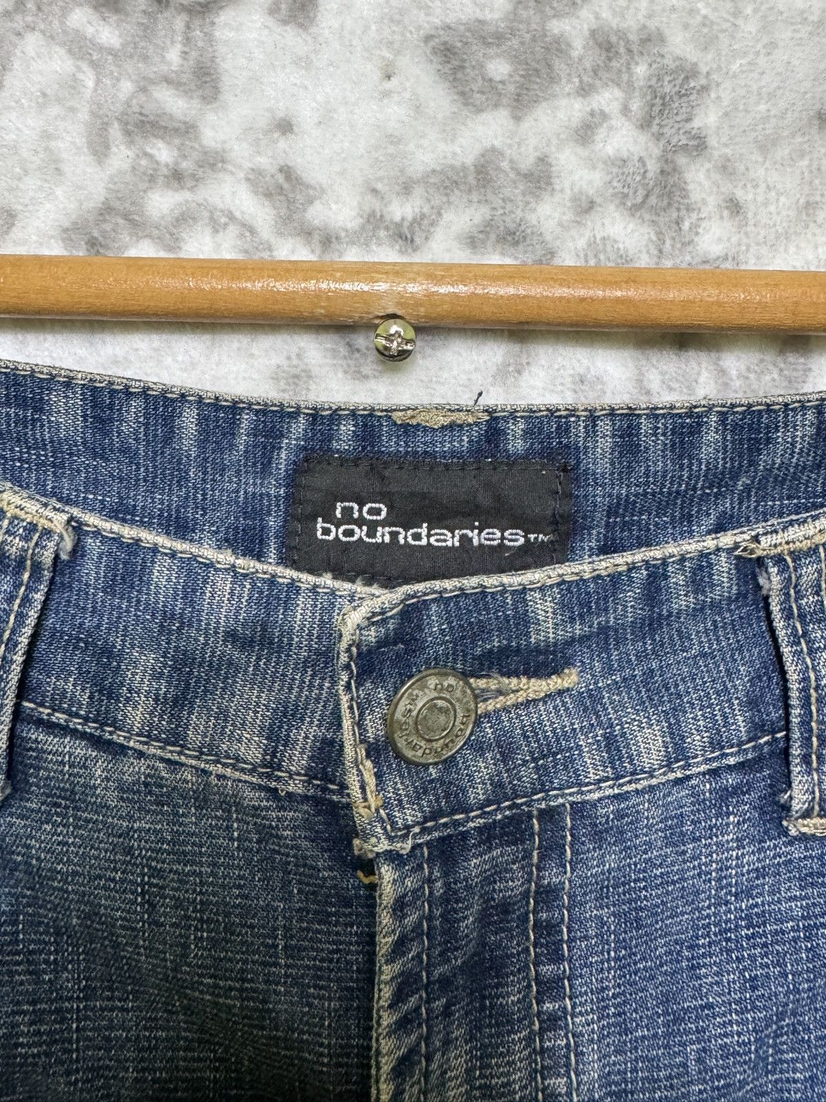 Hysteric Glamour No Boundaries Y2K Patchwork Velvet Bootcut Flare Denim Jeans Size US 27 - 9 Thumbnail