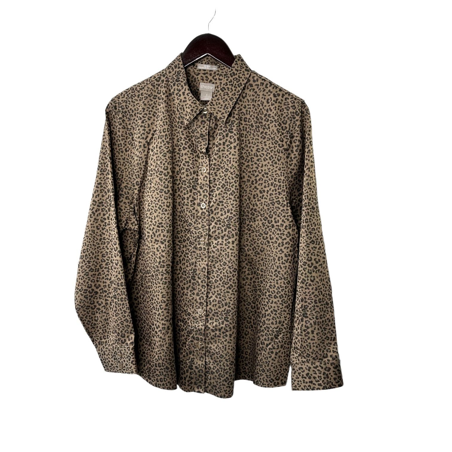 Chicos Chico's No-Iron Coolmax All Seasons Cheetah-Print Shirt Size XXL / US 16-18 / IT 52-54 - 1 Thumbnail