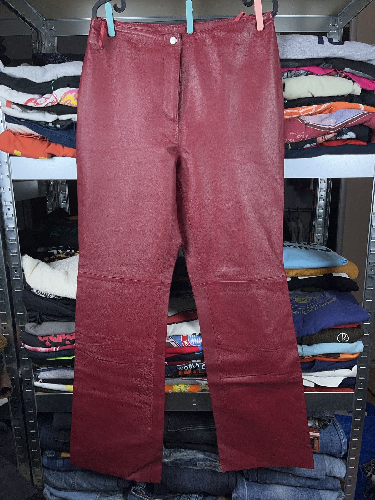 Genuine Leather Vintage burgundy genuine leather high quality pants Size 30" / US 8 / IT 44 - 1 Thumbnail