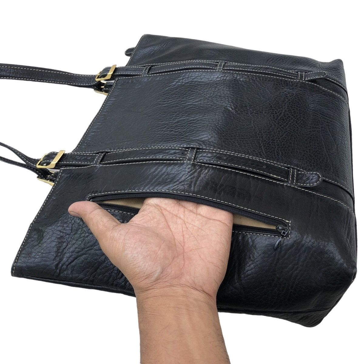 Japanese Brand Mode Kaoru Genuine Leather Tote Bag Size ONE SIZE - 6 Thumbnail