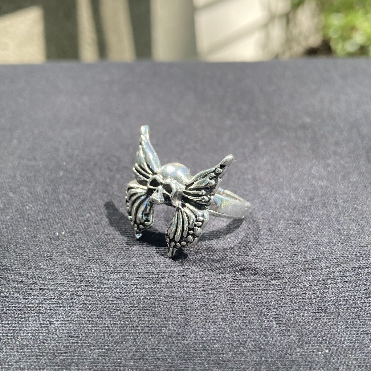 Jewelry Solid Stainless Steel Butterfly Skull Ring Size 8 Size ONE SIZE - 1 Thumbnail
