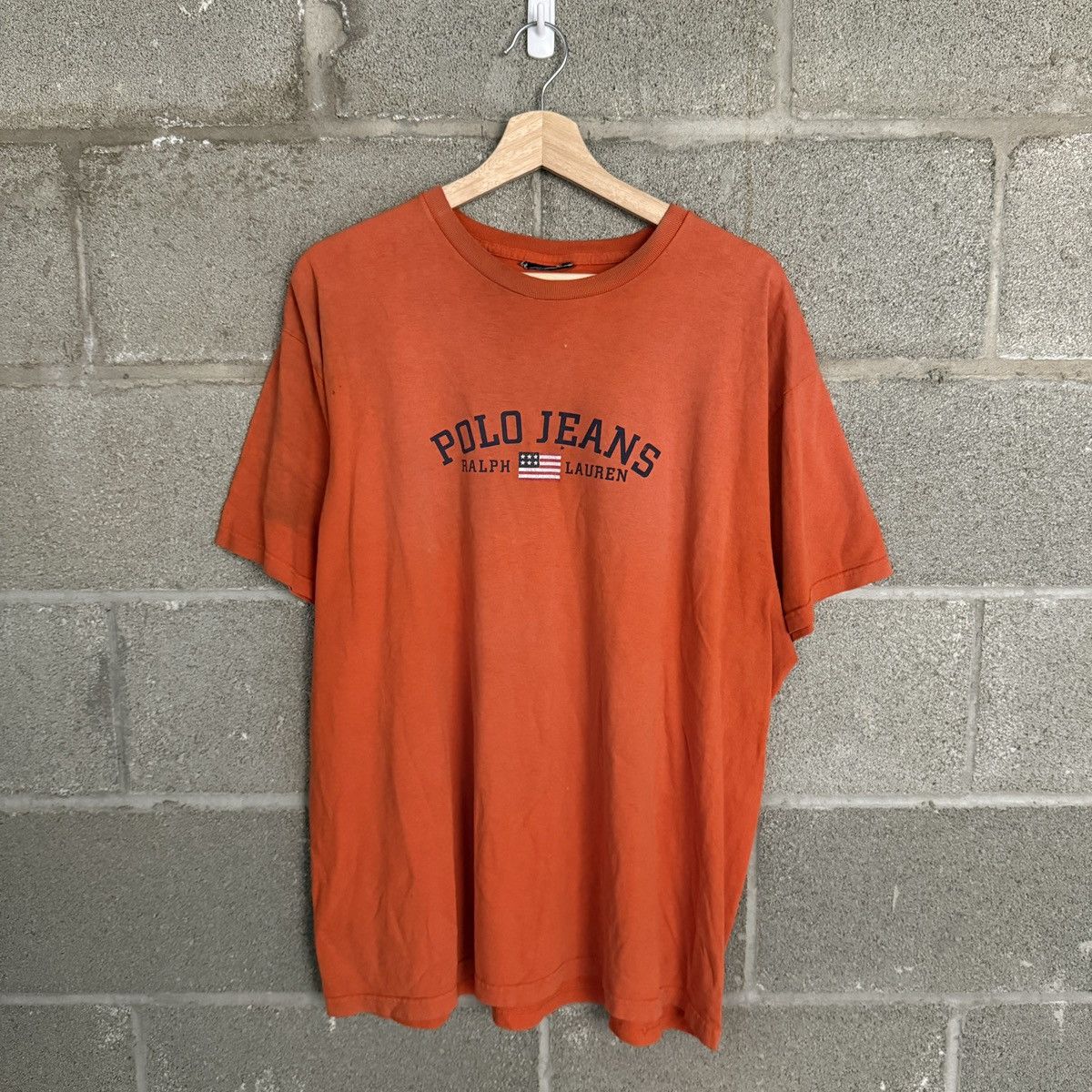 Ralph Lauren Vintage 90s Polo Jeans Ralph Lauren Orange Tee Mens Large Size US L / EU 52-54 / 3 - 1 Thumbnail