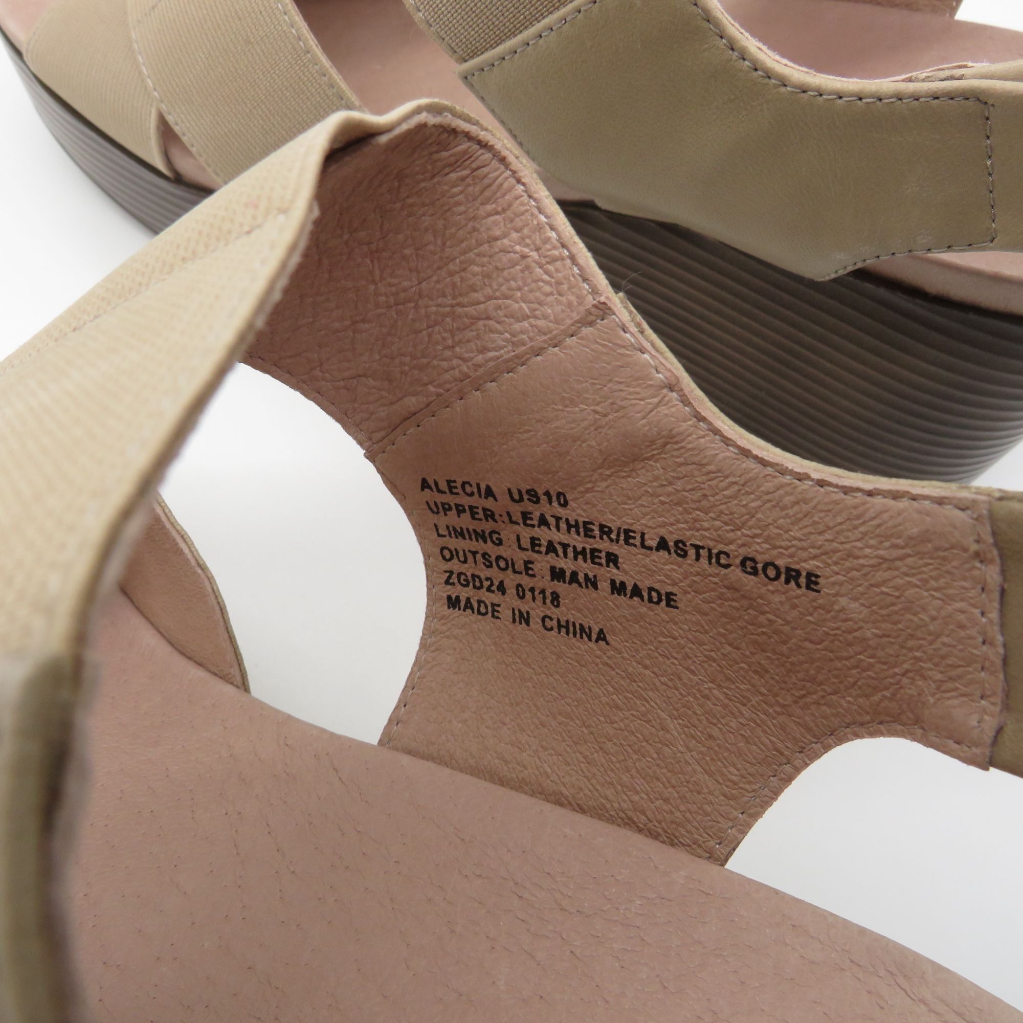 Other NC Women's Tan Wedge Sandals Alecia Size 10 Leather Upper El Size US 10 / IT 40 - 5 Thumbnail