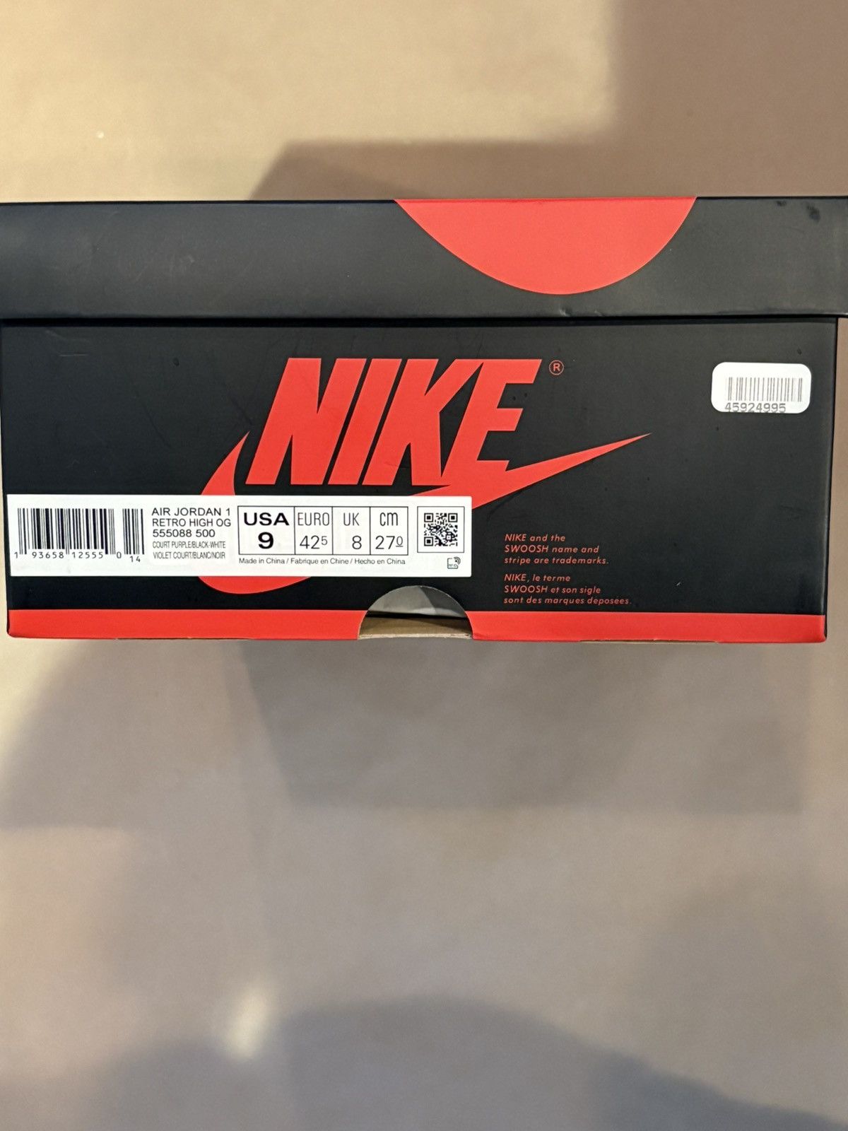 Jordan Brand Air Jordan 1 Retro High OG Court Purple Size US 9 / EU 42 - 16 Thumbnail