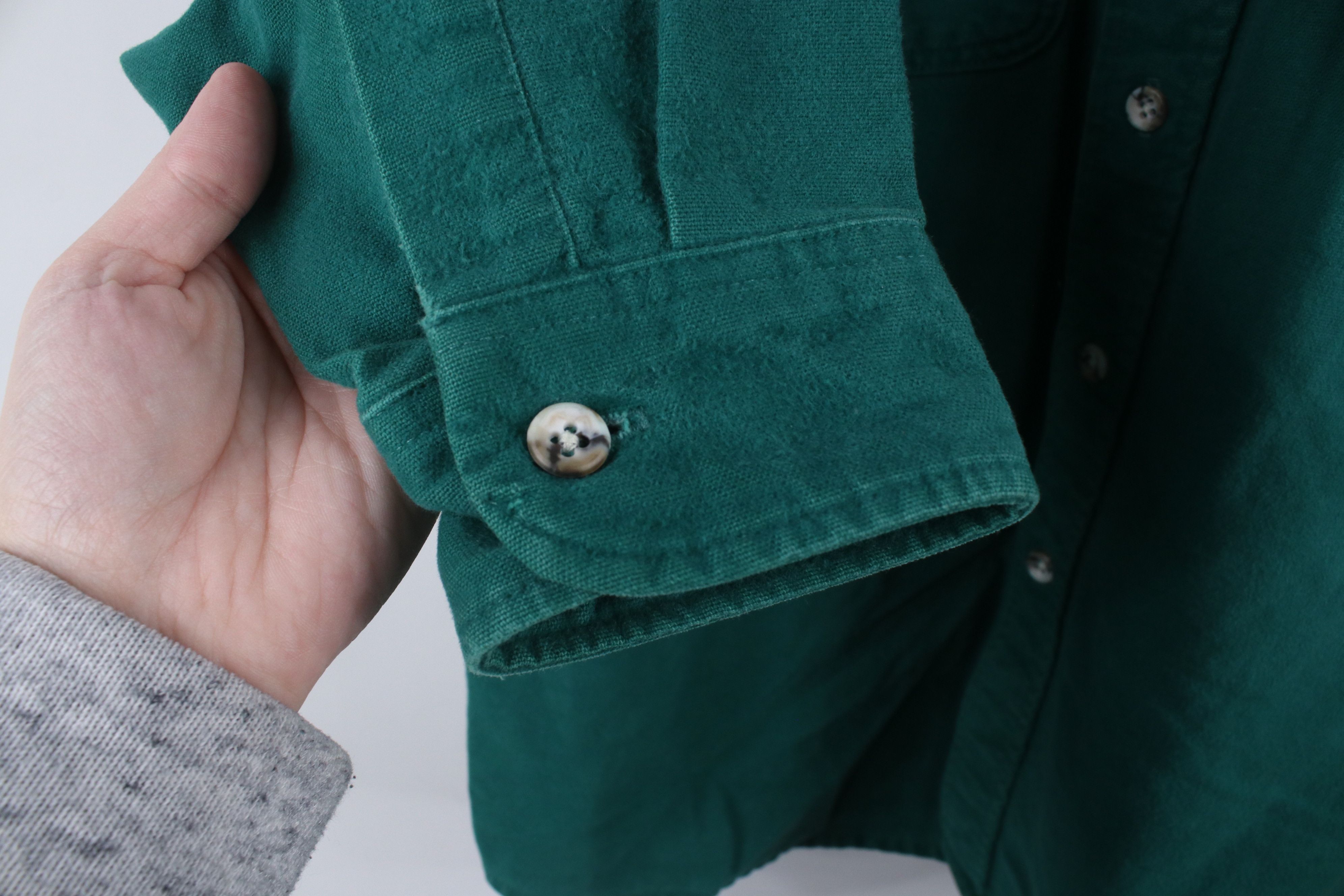 Vintage Vintage 70s Streetwear Chamois Cloth Button Shirt Green USA Size US L / EU 52-54 / 3 - 7 Thumbnail