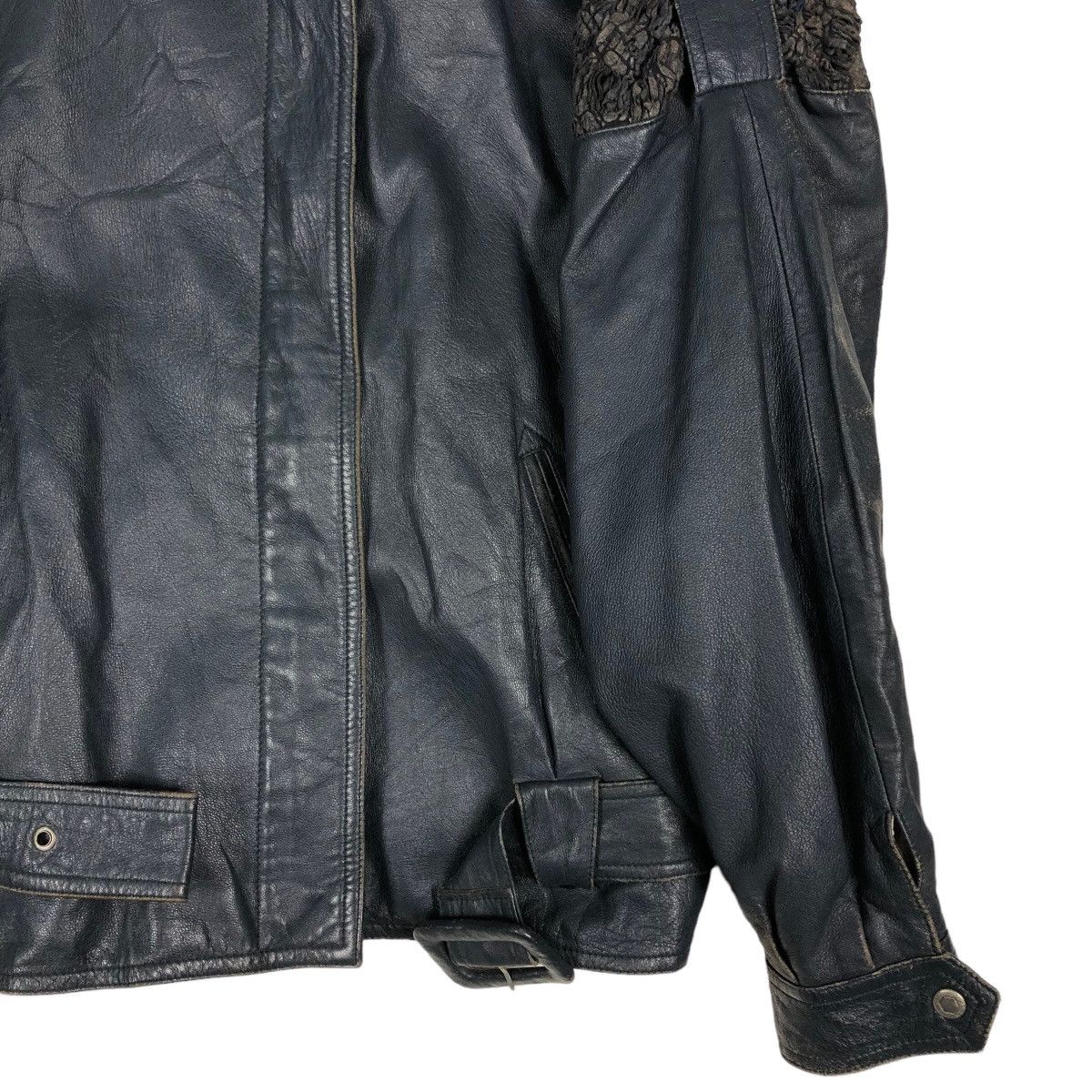Japanese Brand 🔥Vintage Biker Leather Jacket Double Collar Issey Miyake Size US M / EU 48-50 / 2 - 5 Thumbnail