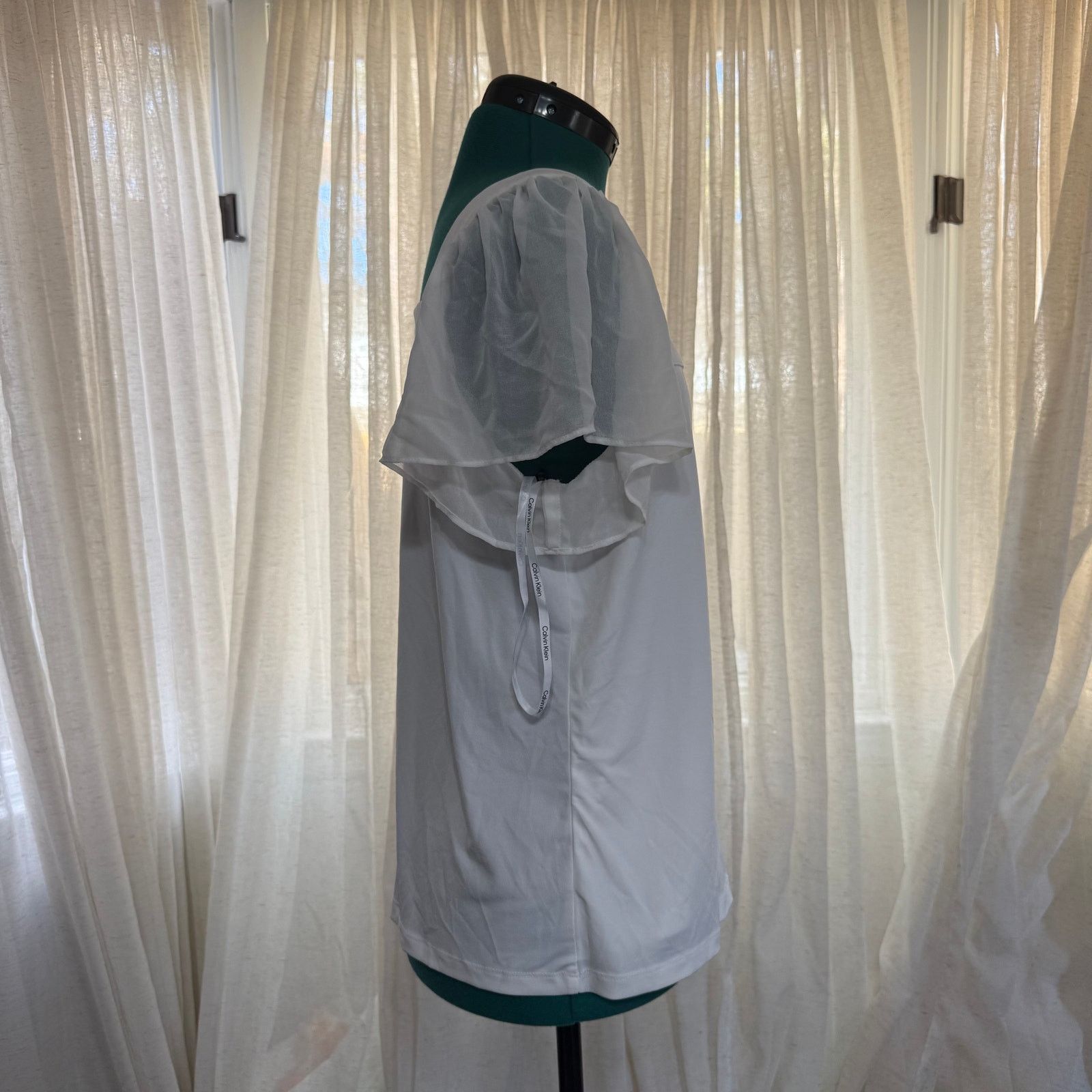 Calvin Klein Calvin Klein White Square-Neck Blouse | Sz S Size S / US 4 / IT 40 - 3 Thumbnail