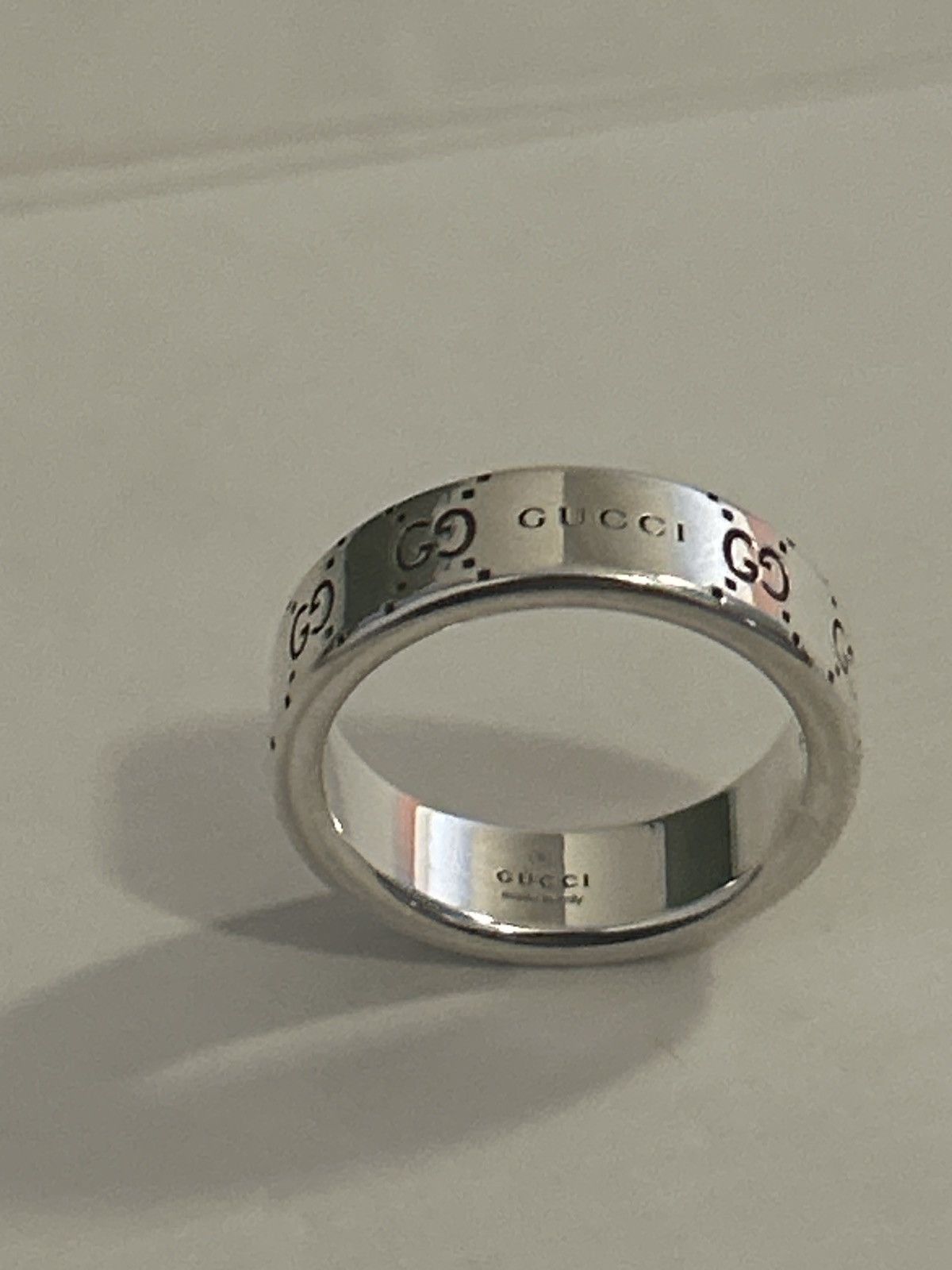 Gucci Gucci Signature GG Wide Logo Ring AG 925 814720 Size ONE SIZE - 4 Thumbnail