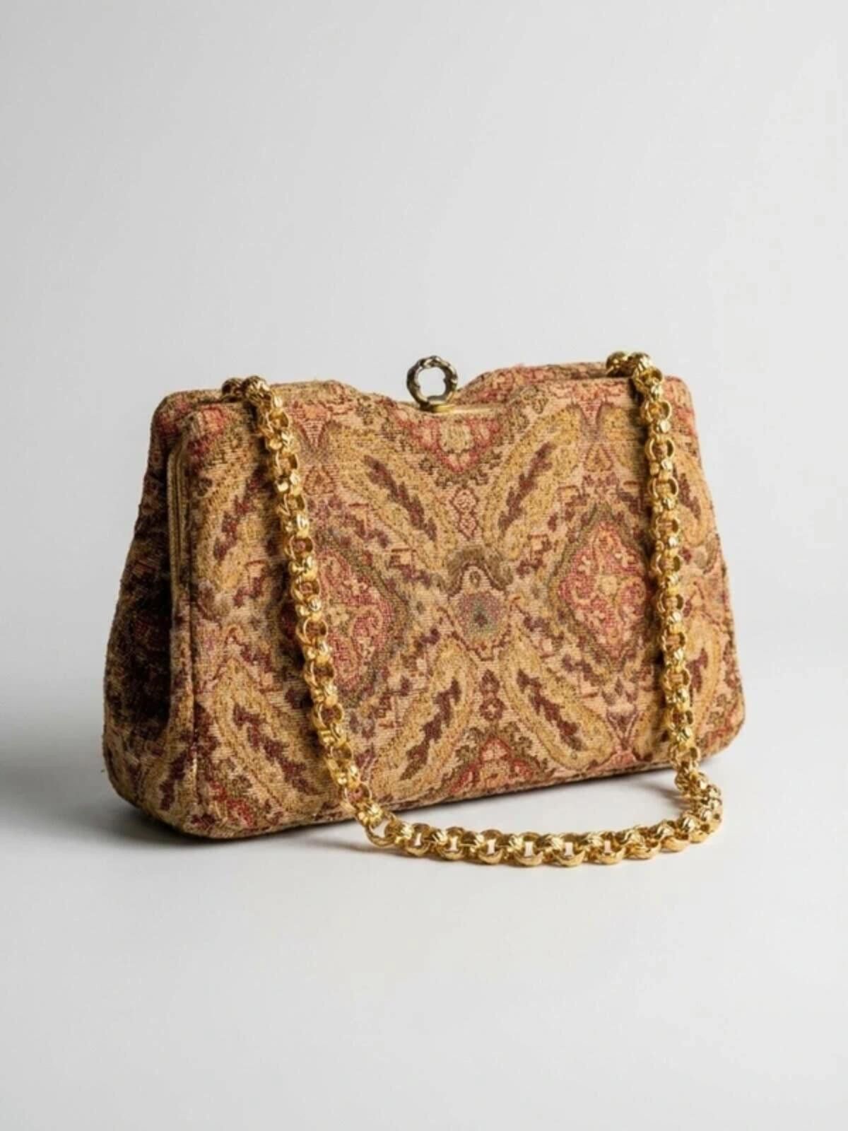Other Morris Moskowitz VintageTapestry ShoulderBag with Gold Chain Size ONE SIZE - 1 Thumbnail