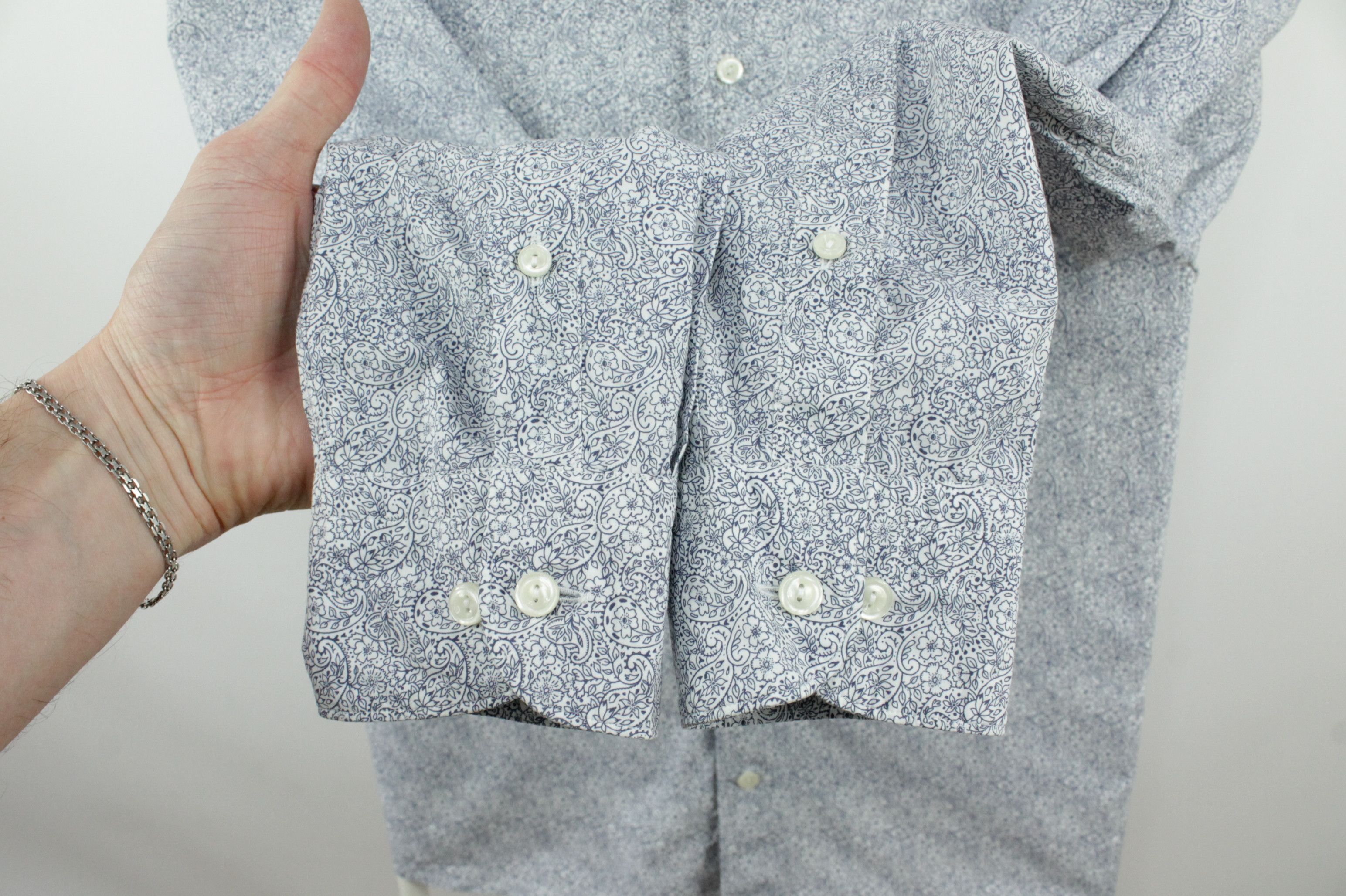 Designer × Eton ETON Paisley Print Poplin Cotton Slim Fit Dress Shirt Men's Size US XL / EU 56 / 4 - 5 Thumbnail